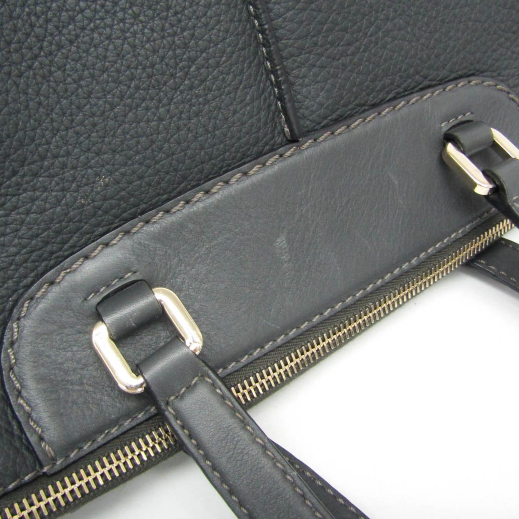 Tod's Tod's 2-way Bag Men,Women Leather Handbag,Shoulder Bag Dark Gray Size ONE SIZE - 8 Thumbnail