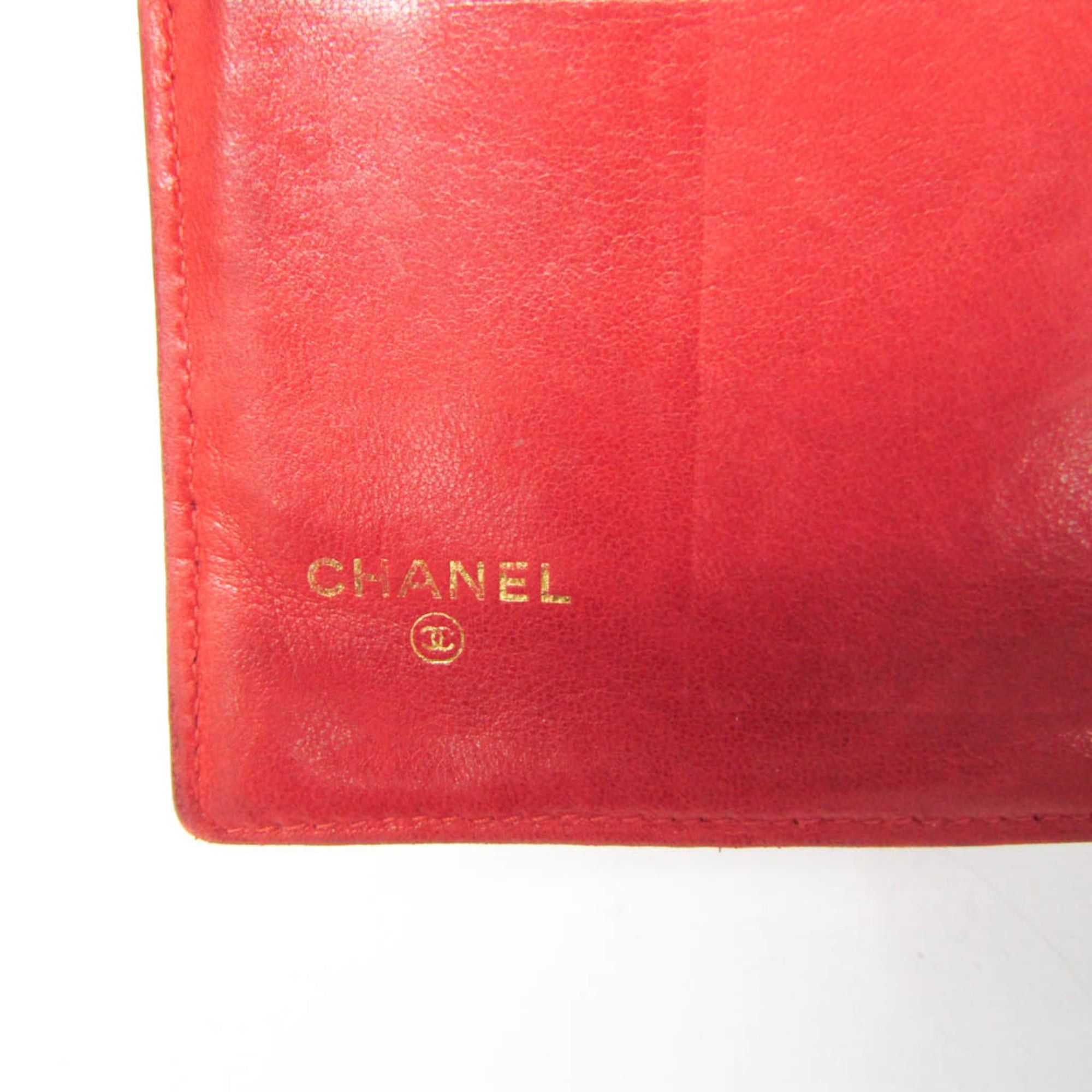 Chanel Chanel Coco Mark Women's Grained Calfskin Lambskin Long Wallet (bi-fold) Red Color Size ONE SIZE - 15 Thumbnail