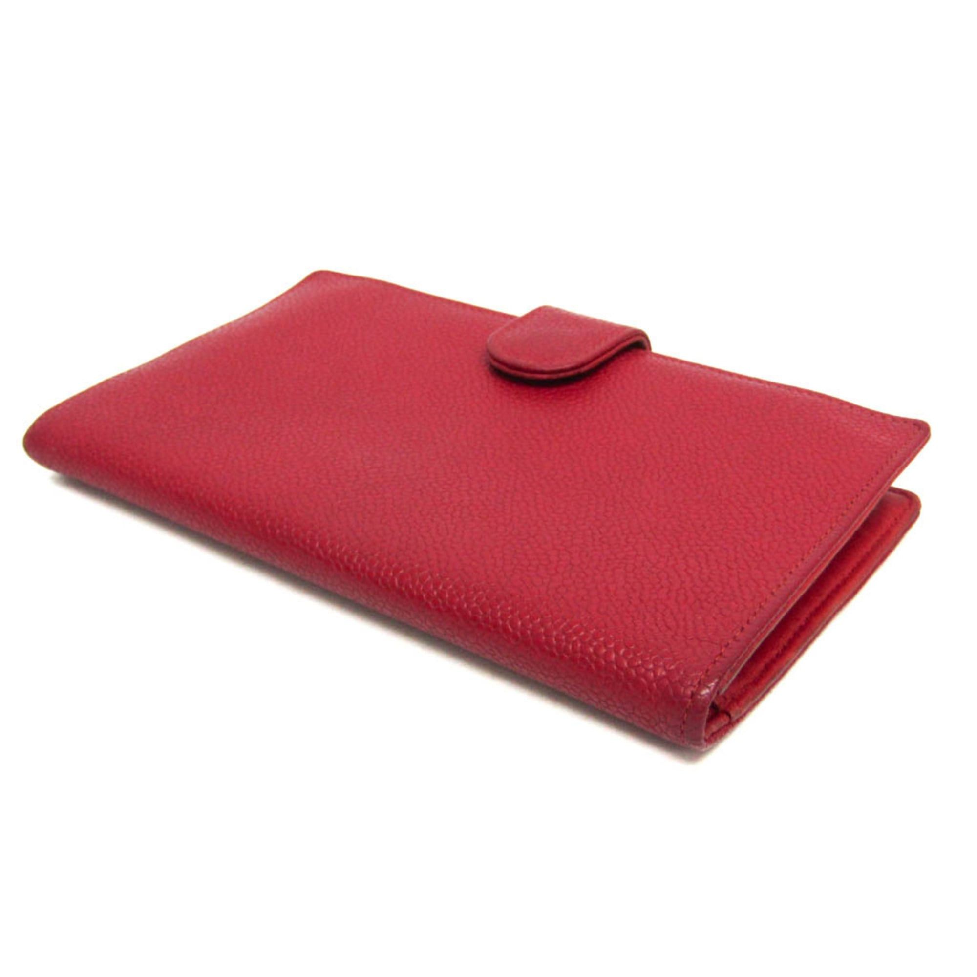 Chanel Chanel Coco Mark Women's Grained Calfskin Lambskin Long Wallet (bi-fold) Red Color Size ONE SIZE - 2 Thumbnail
