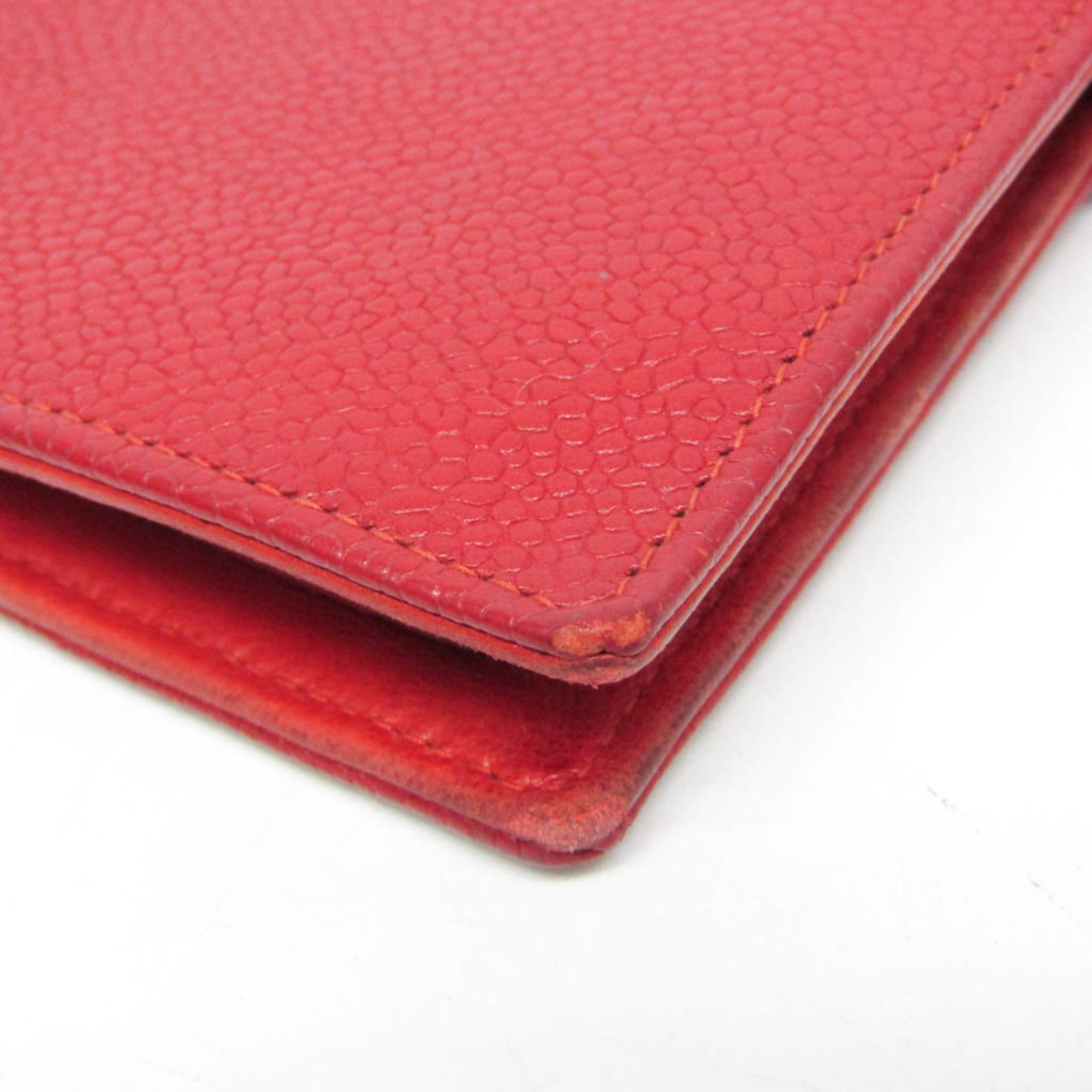 Chanel Chanel Coco Mark Women's Grained Calfskin Lambskin Long Wallet (bi-fold) Red Color Size ONE SIZE - 8 Thumbnail