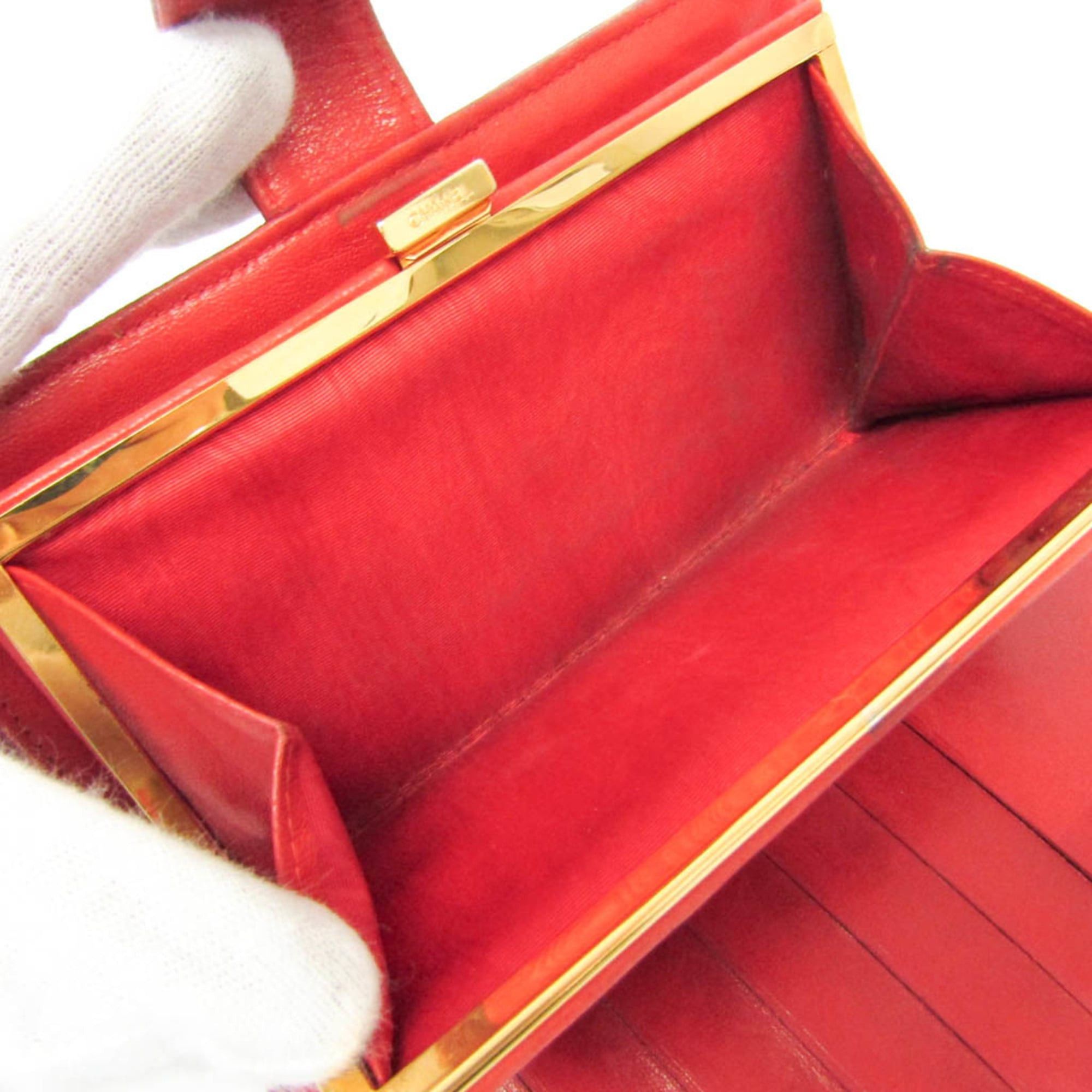 Chanel Chanel Coco Mark Women's Grained Calfskin Lambskin Long Wallet (bi-fold) Red Color Size ONE SIZE - 4 Thumbnail