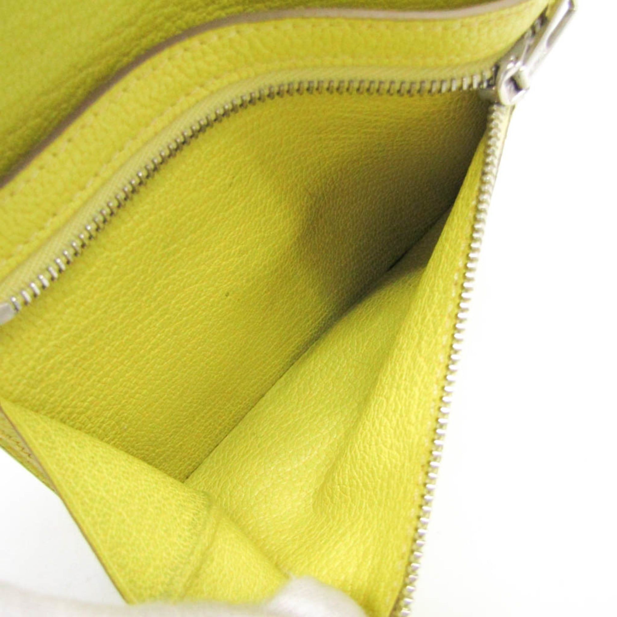 Hermes Hermes Click 12 Men,Women Chevre Leather Wallet (tri-fold) Yellow Size ONE SIZE - 4 Thumbnail