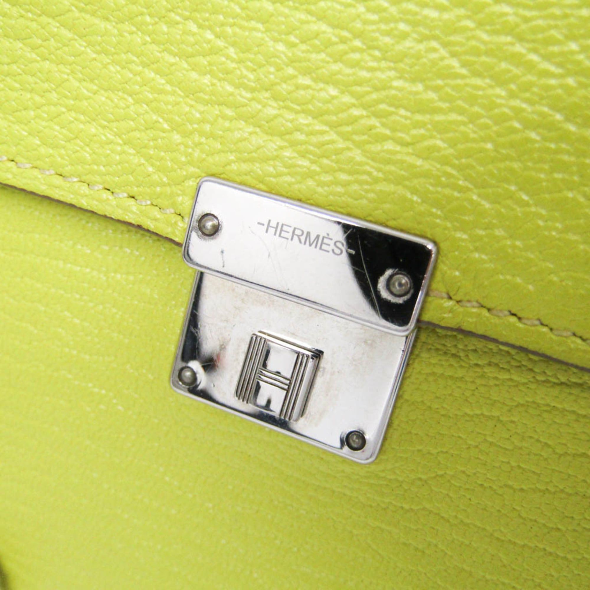 Hermes Hermes Click 12 Men,Women Chevre Leather Wallet (tri-fold) Yellow Size ONE SIZE - 10 Thumbnail