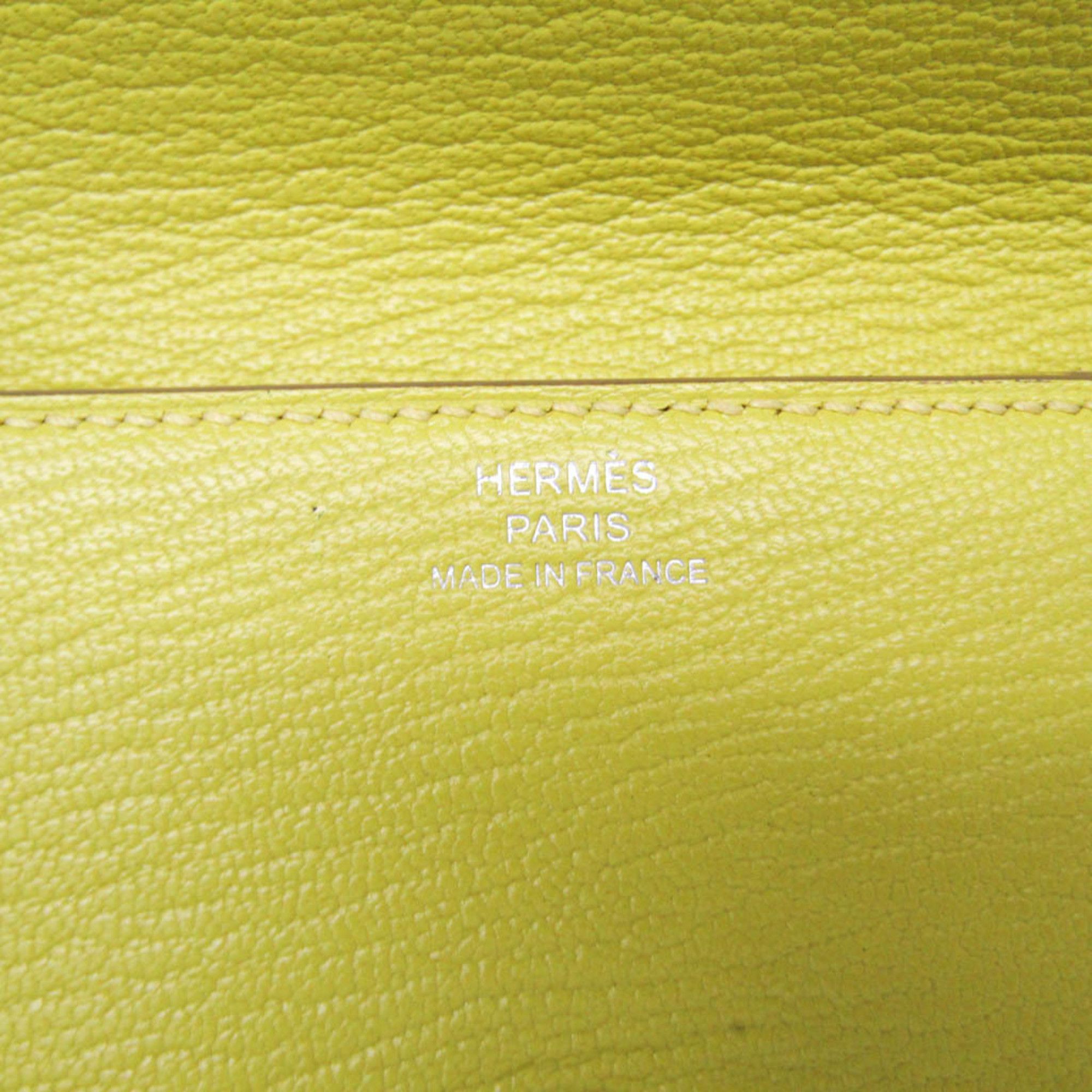 Hermes Hermes Click 12 Men,Women Chevre Leather Wallet (tri-fold) Yellow Size ONE SIZE - 12 Thumbnail