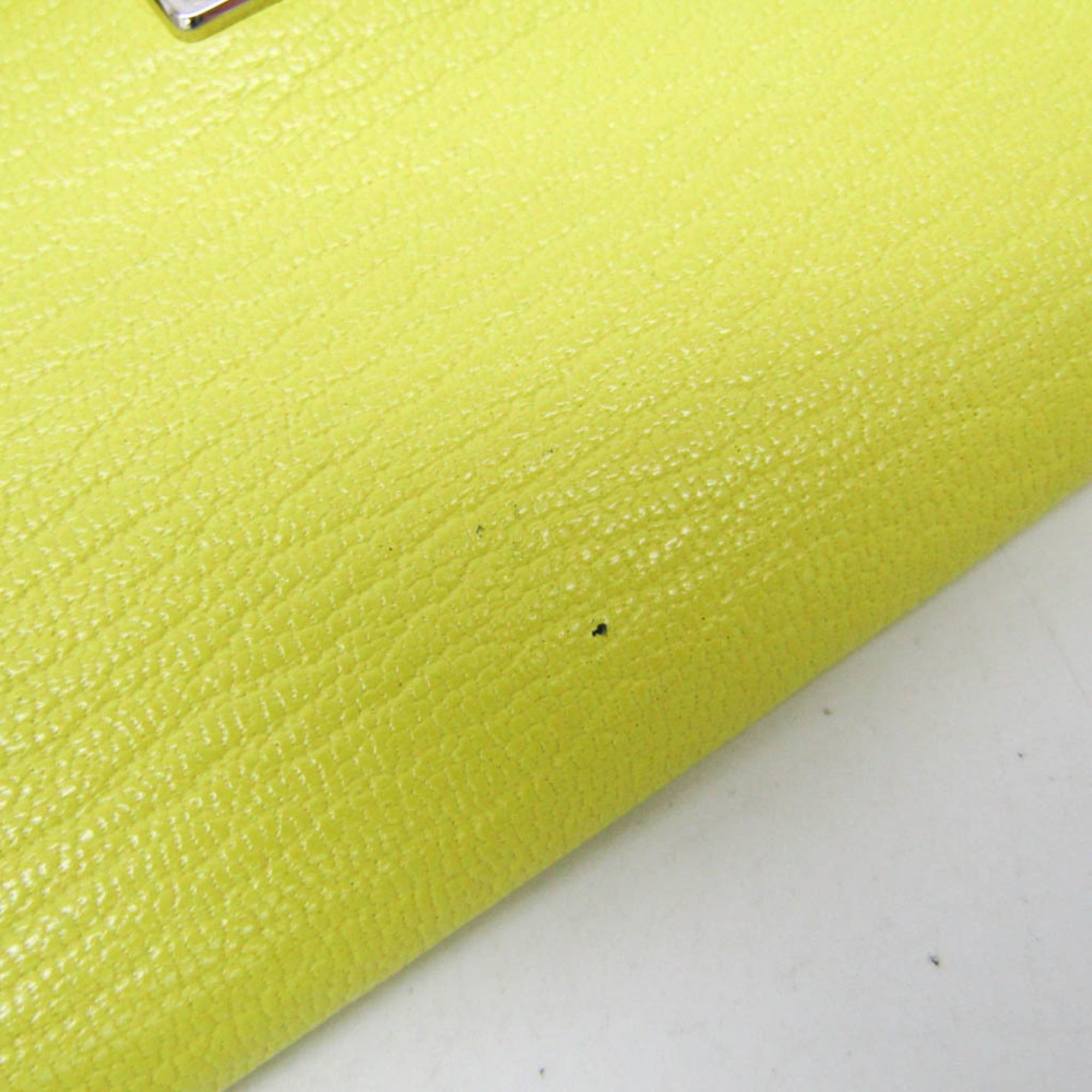 Hermes Hermes Click 12 Men,Women Chevre Leather Wallet (tri-fold) Yellow Size ONE SIZE - 9 Thumbnail
