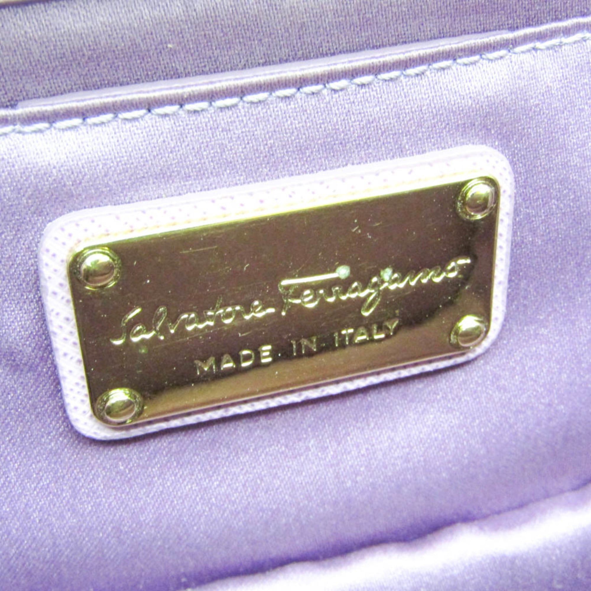 Salvatore Ferragamo Salvatore Ferragamo Vara Mini Chain Shoulder Bag AU-21 E479 Women's Leather Shoulder Bag Light Purple Size ONE SIZE - 11 Thumbnail