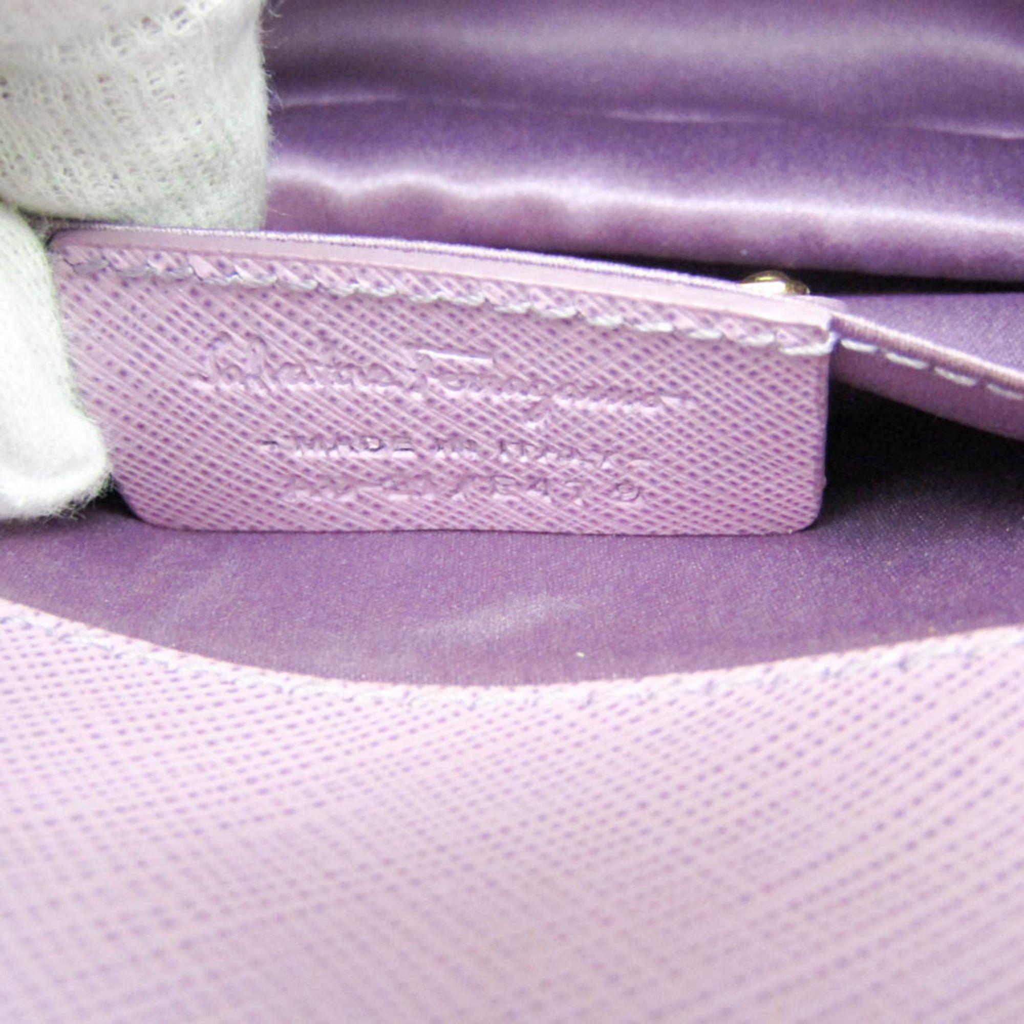 Salvatore Ferragamo Salvatore Ferragamo Vara Mini Chain Shoulder Bag AU-21 E479 Women's Leather Shoulder Bag Light Purple Size ONE SIZE - 12 Thumbnail