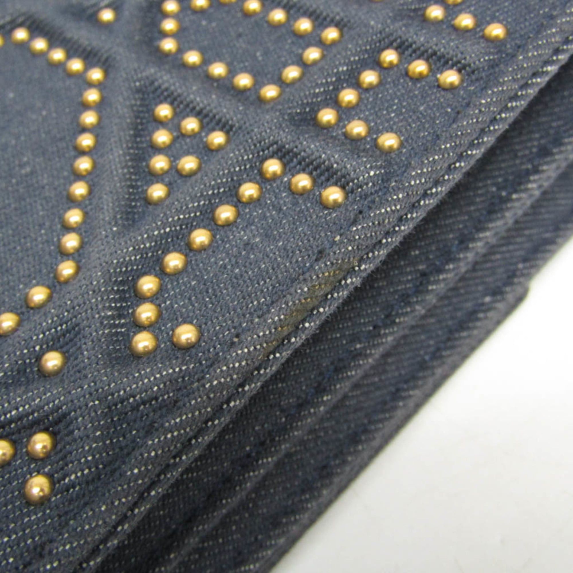 Dior Christian Dior Diorama Chain Shoulder Bag Women's Denim Studded Shoulder Bag Blue Size ONE SIZE - 6 Thumbnail