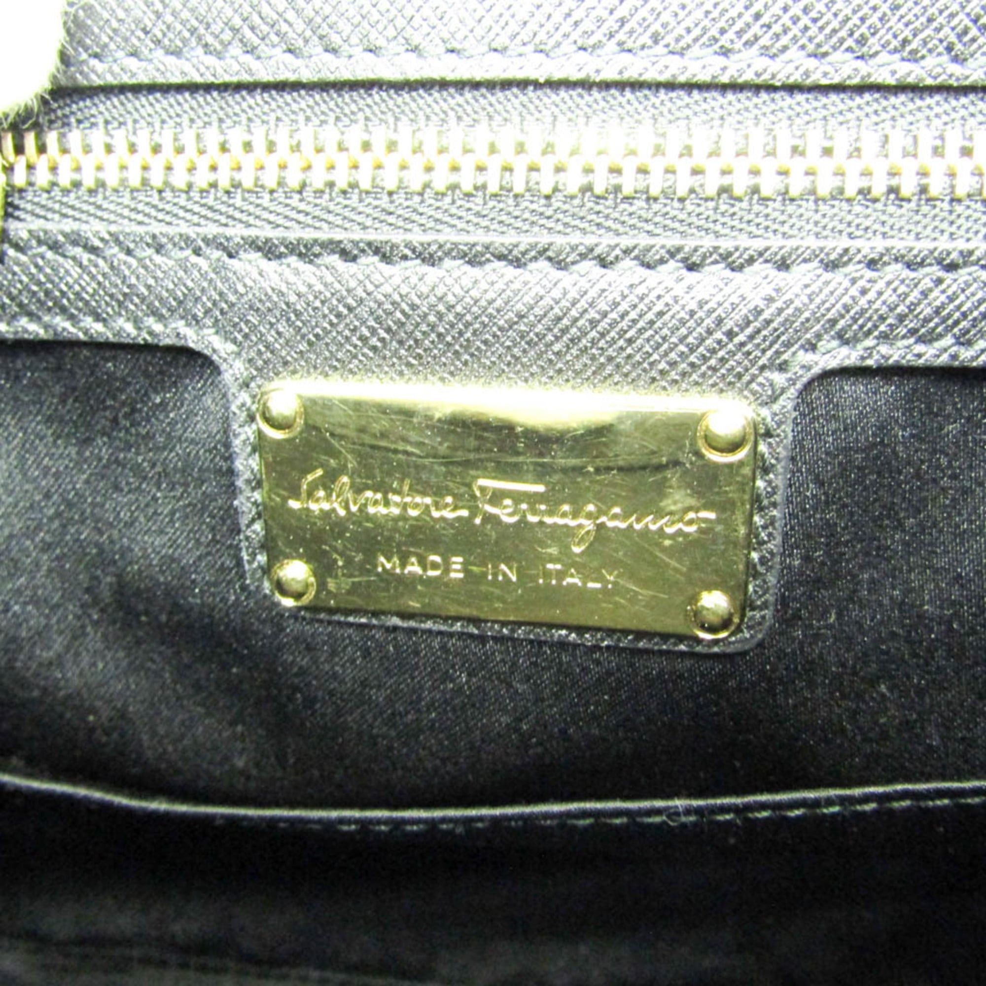 Salvatore Ferragamo Salvatore Ferragamo Vara EZ-21 F570 Women's Leather Handbag,Shoulder Bag Black Size ONE SIZE - 12 Thumbnail
