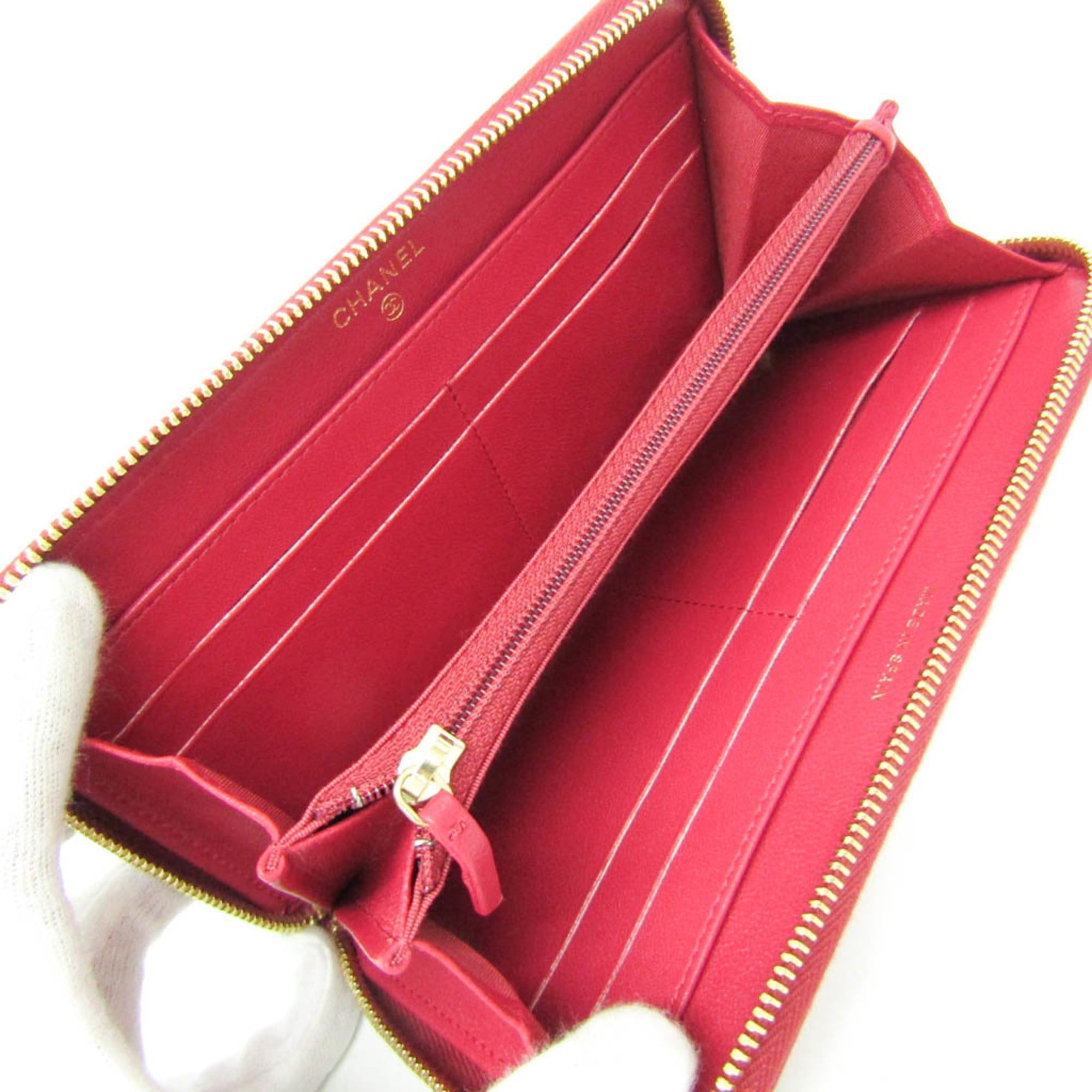 Chanel Chanel Mademoiselle V Stitch Women's Lambskin Long Wallet (bi-fold) Pink Size ONE SIZE - 4 Thumbnail