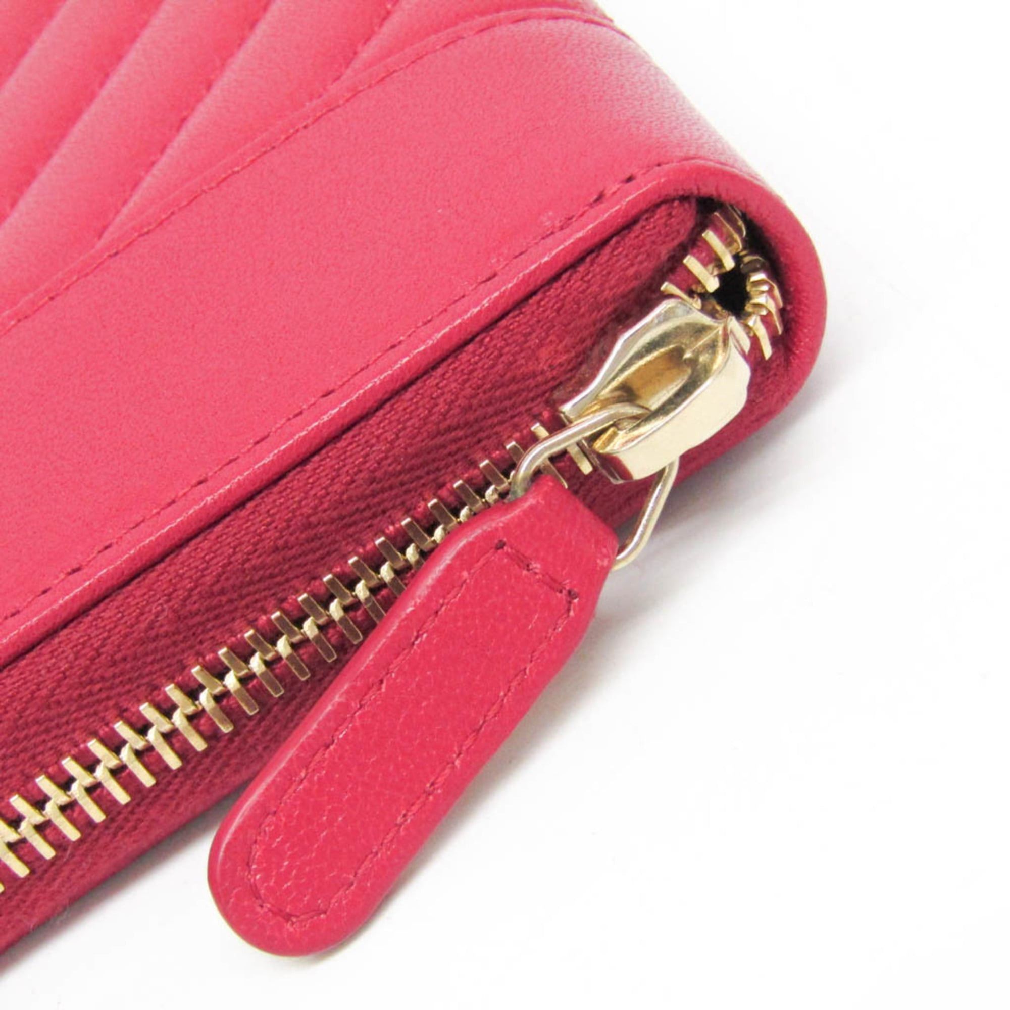 Chanel Chanel Mademoiselle V Stitch Women's Lambskin Long Wallet (bi-fold) Pink Size ONE SIZE - 9 Thumbnail