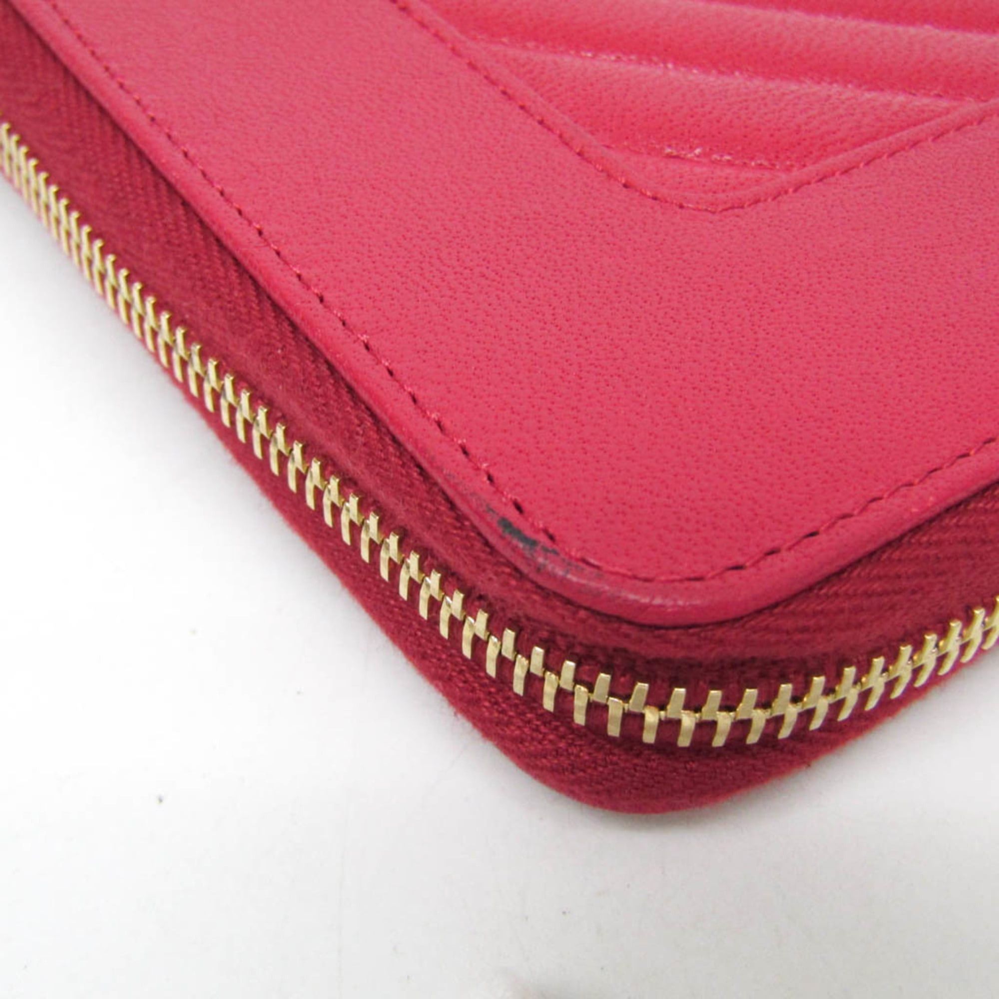 Chanel Chanel Mademoiselle V Stitch Women's Lambskin Long Wallet (bi-fold) Pink Size ONE SIZE - 7 Thumbnail
