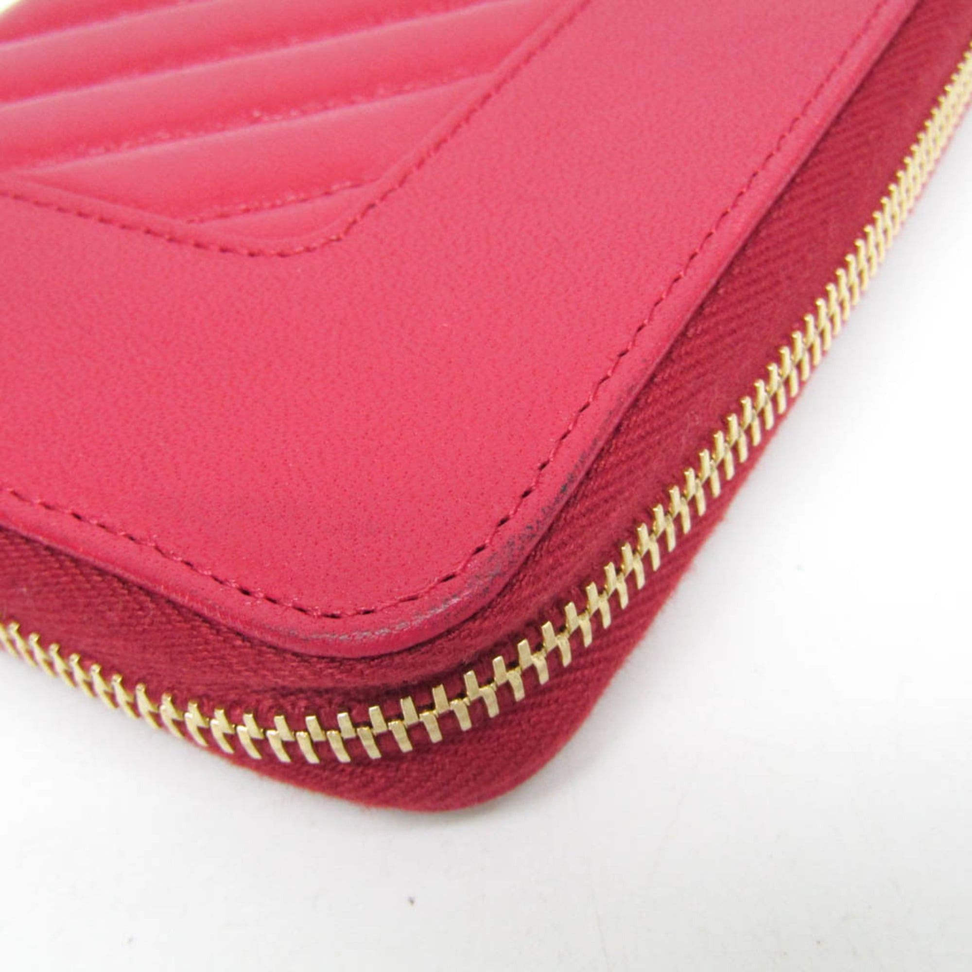 Chanel Chanel Mademoiselle V Stitch Women's Lambskin Long Wallet (bi-fold) Pink Size ONE SIZE - 8 Thumbnail
