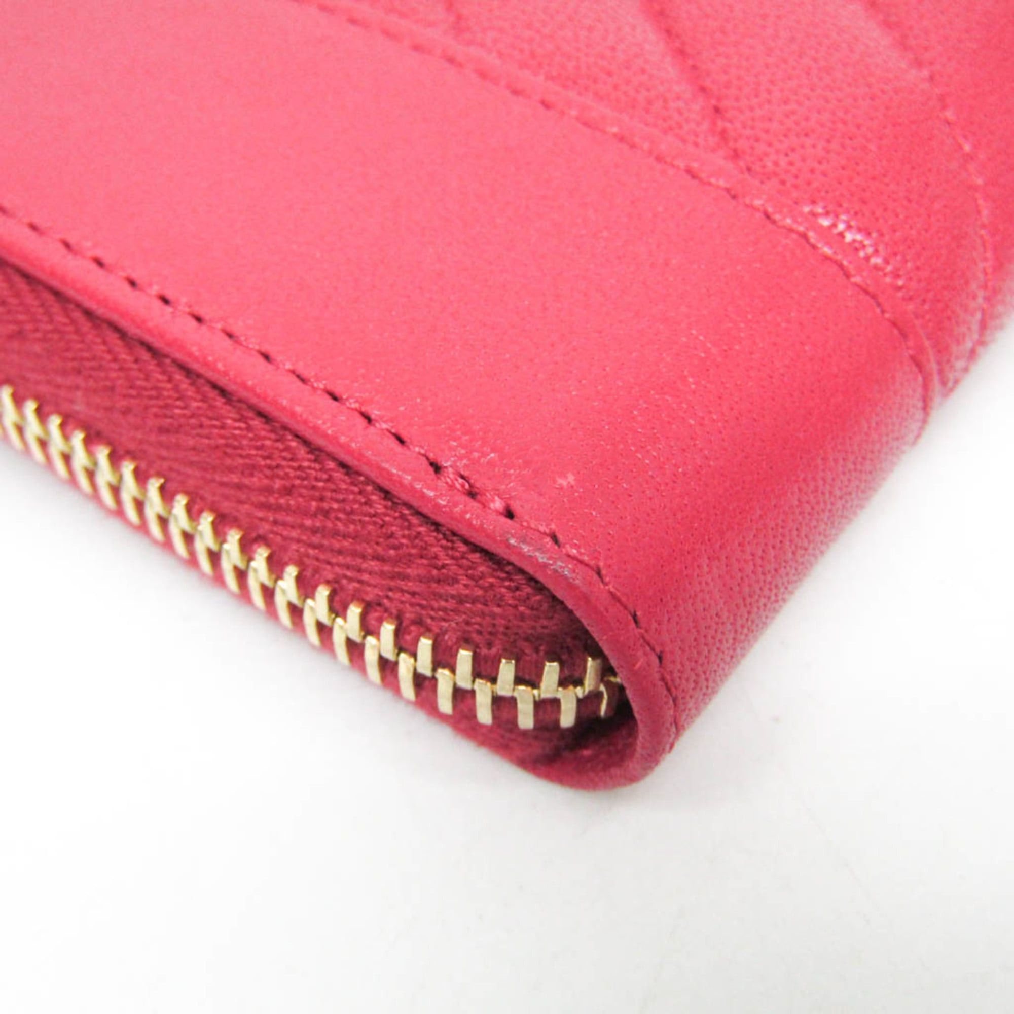 Chanel Chanel Mademoiselle V Stitch Women's Lambskin Long Wallet (bi-fold) Pink Size ONE SIZE - 6 Thumbnail