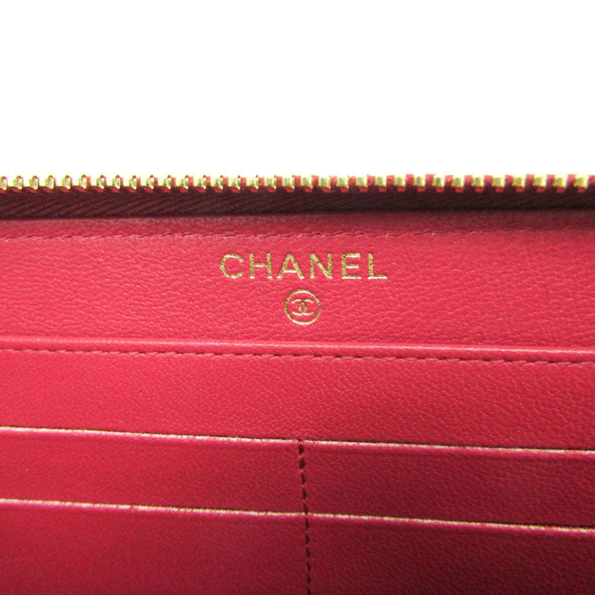 Chanel Chanel Mademoiselle V Stitch Women's Lambskin Long Wallet (bi-fold) Pink Size ONE SIZE - 12 Thumbnail
