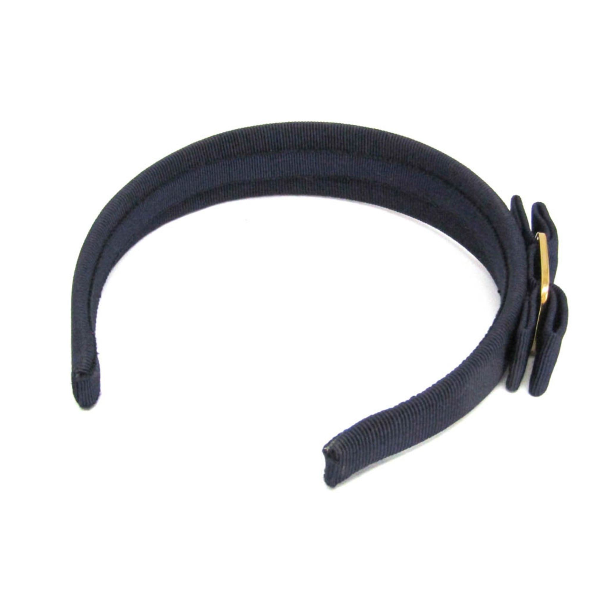 Salvatore Ferragamo Salvatore Ferragamo Vara No Stone Cotton,Metal Women's Alice Band Navy Size ONE SIZE - 2 Thumbnail