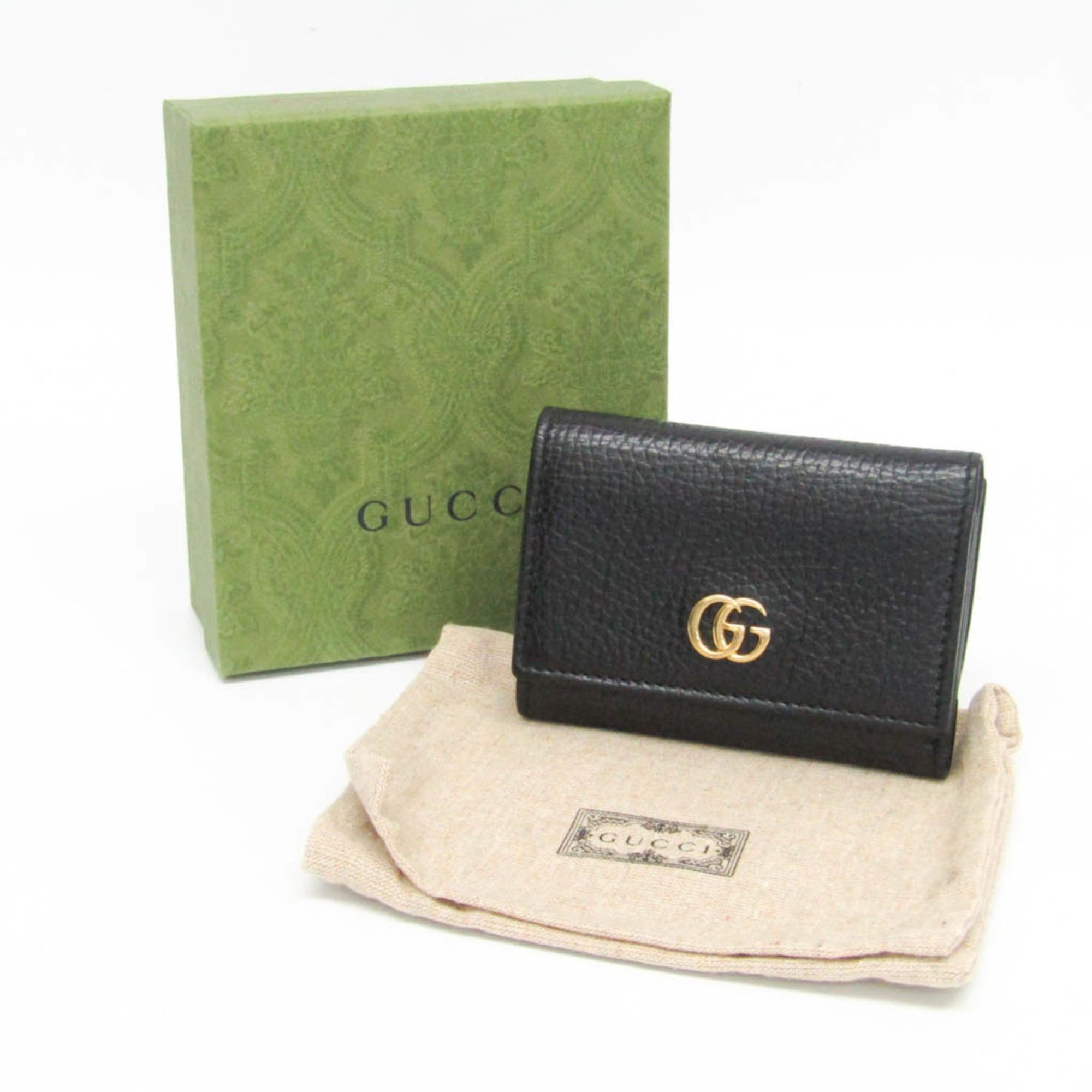 Gucci Gucci PETITE MARMONT 644407 Women's Leather Wallet (tri-fold) Black Size ONE SIZE - 2 Thumbnail