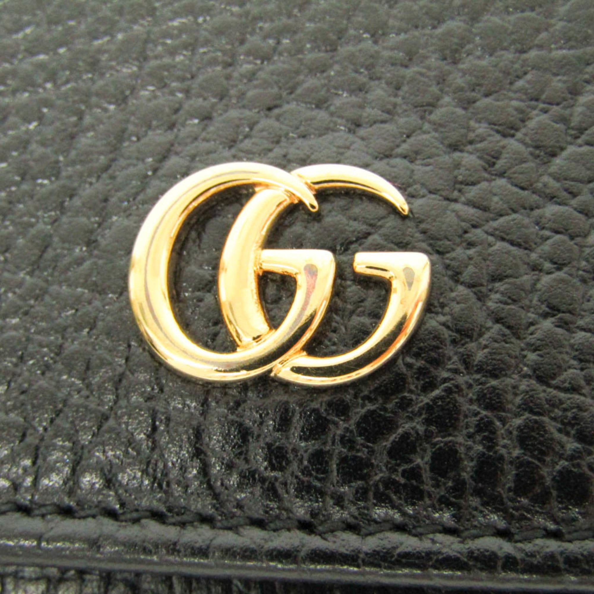 Gucci Gucci PETITE MARMONT 644407 Women's Leather Wallet (tri-fold) Black Size ONE SIZE - 9 Thumbnail