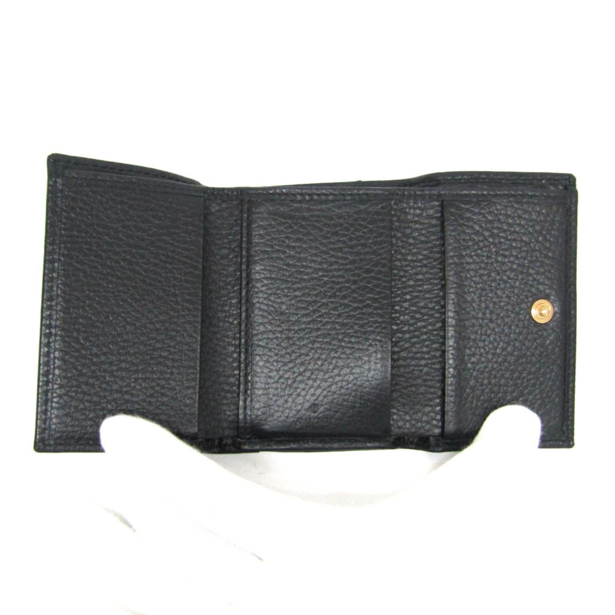 Gucci Gucci PETITE MARMONT 644407 Women's Leather Wallet (tri-fold) Black Size ONE SIZE - 4 Thumbnail