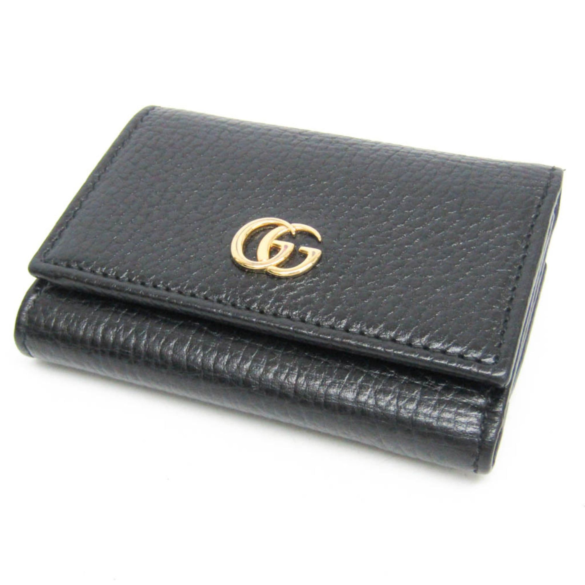 Gucci Gucci PETITE MARMONT 644407 Women's Leather Wallet (tri-fold) Black Size ONE SIZE - 7 Thumbnail
