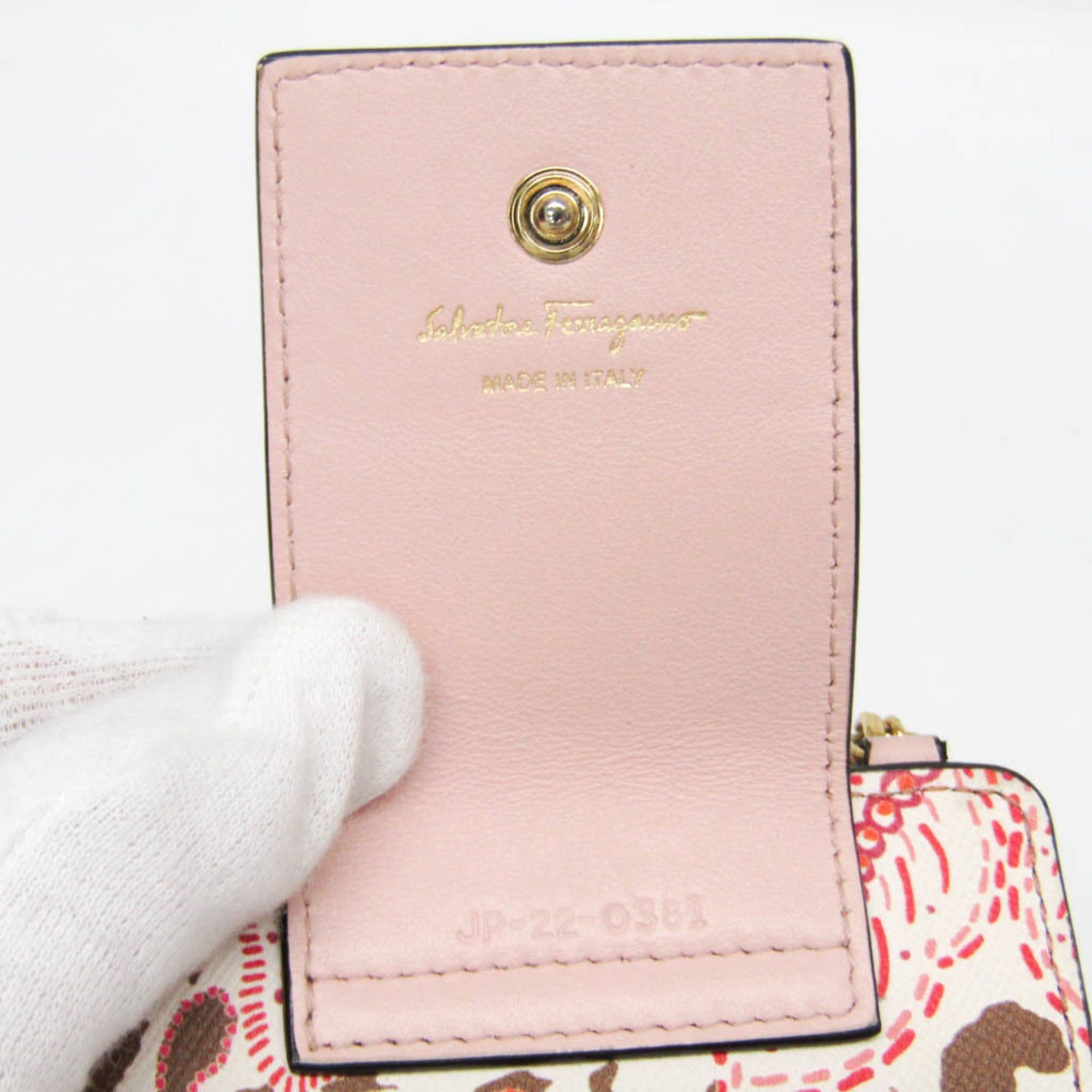 Salvatore Ferragamo Salvatore Ferragamo Vara Phone Pouch JP-22 0381 Women's Leather Shoulder Bag Off-white,Pink,Red Color Size ONE SIZE - 15 Thumbnail