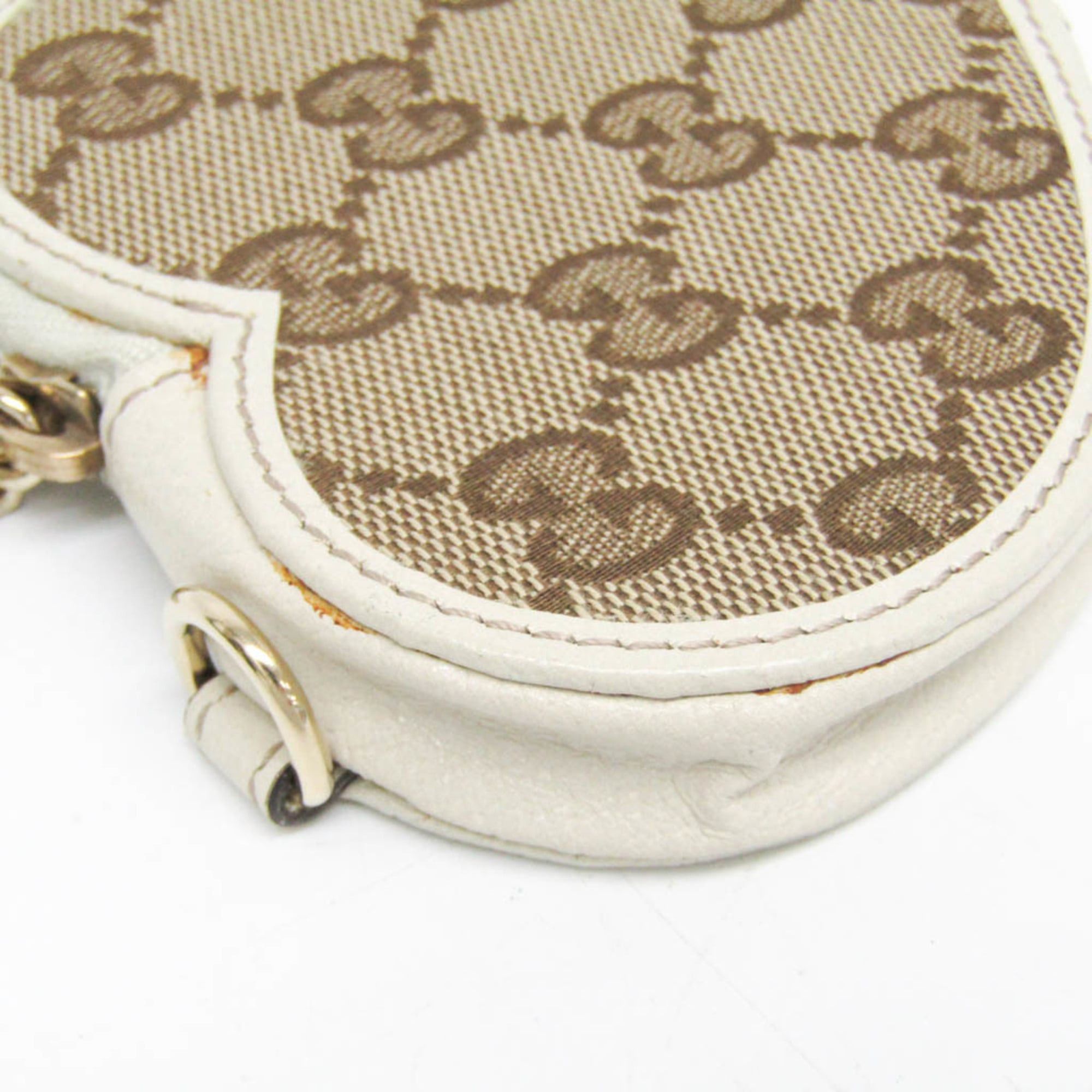 Gucci Gucci Heart Motif 152615 Women's GG Canvas,Leather Coin Purse/coin Case Beige,Off-white Size ONE SIZE - 6 Thumbnail