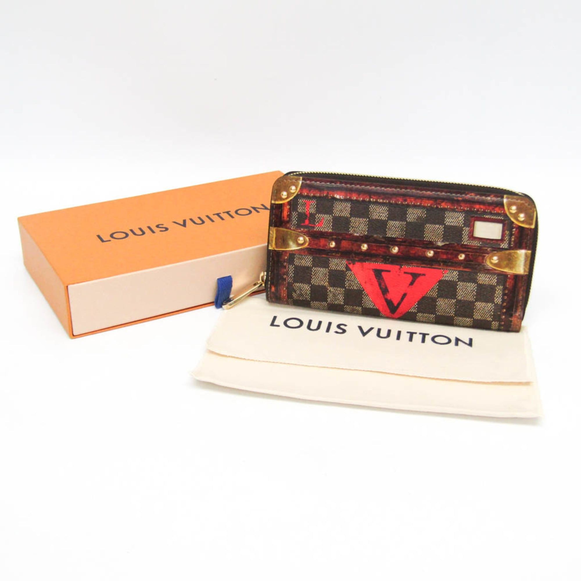 Louis Vuitton Louis Vuitton Damier Trompe-L'Oeil Zippy Wallet M63490 Men,Women Coated Canvas Long Wallet (bi-fold) Brown,Red Color Size ONE SIZE - 2 Thumbnail
