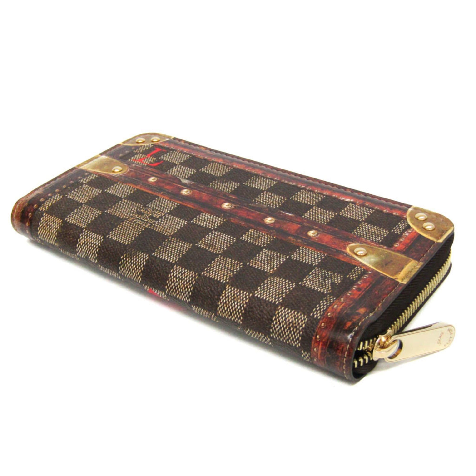 Louis Vuitton Louis Vuitton Damier Trompe-L'Oeil Zippy Wallet M63490 Men,Women Coated Canvas Long Wallet (bi-fold) Brown,Red Color Size ONE SIZE - 3 Thumbnail