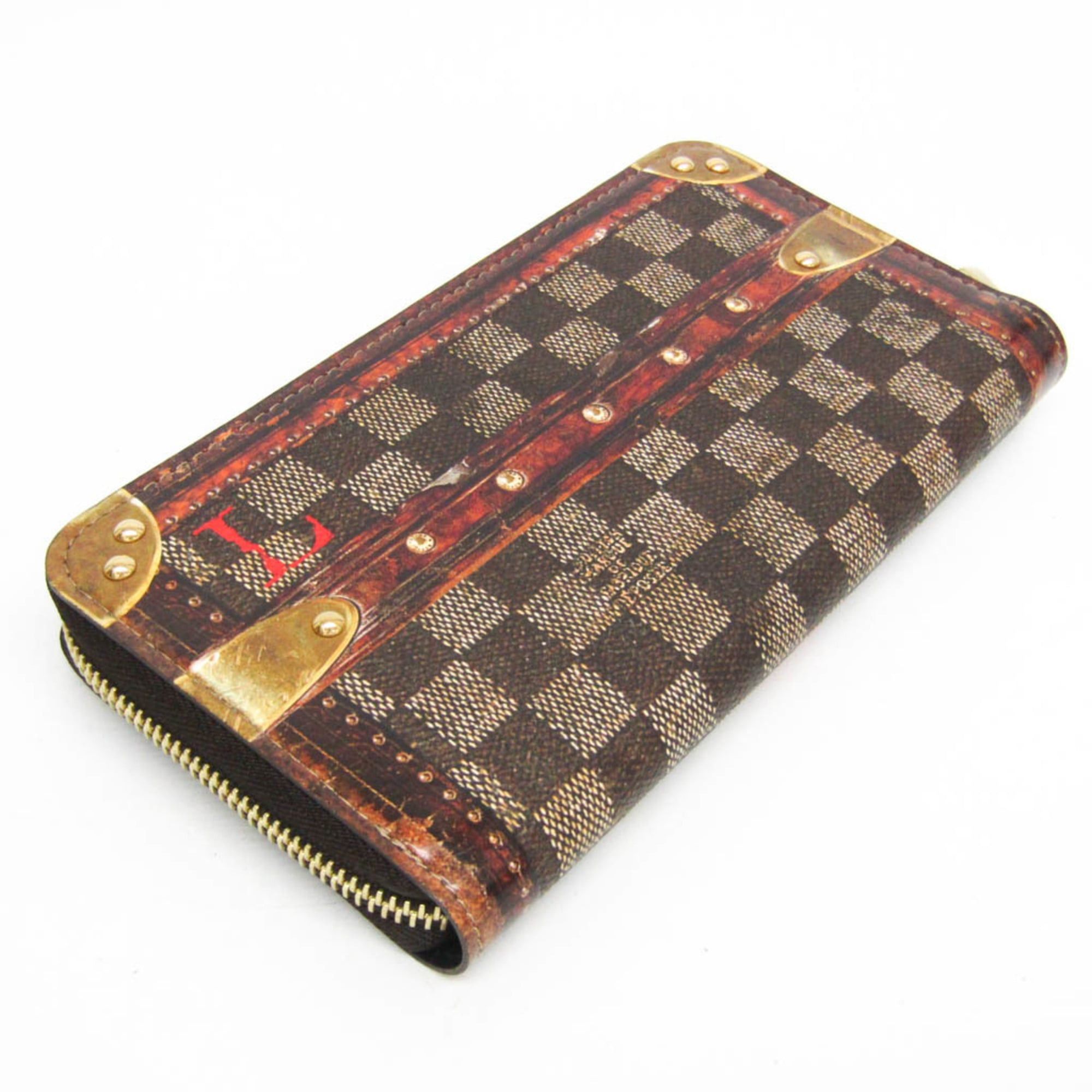 Louis Vuitton Louis Vuitton Damier Trompe-L'Oeil Zippy Wallet M63490 Men,Women Coated Canvas Long Wallet (bi-fold) Brown,Red Color Size ONE SIZE - 9 Thumbnail