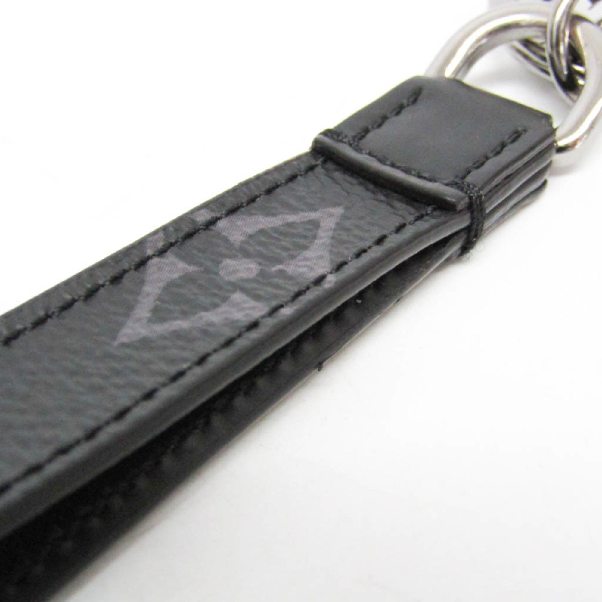 Louis Vuitton Louis Vuitton Monogram Eclipse Dragonne Key Ring M61950 Keyring (Gunmetal,Monogram Eclipse) Size ONE SIZE - 5 Thumbnail