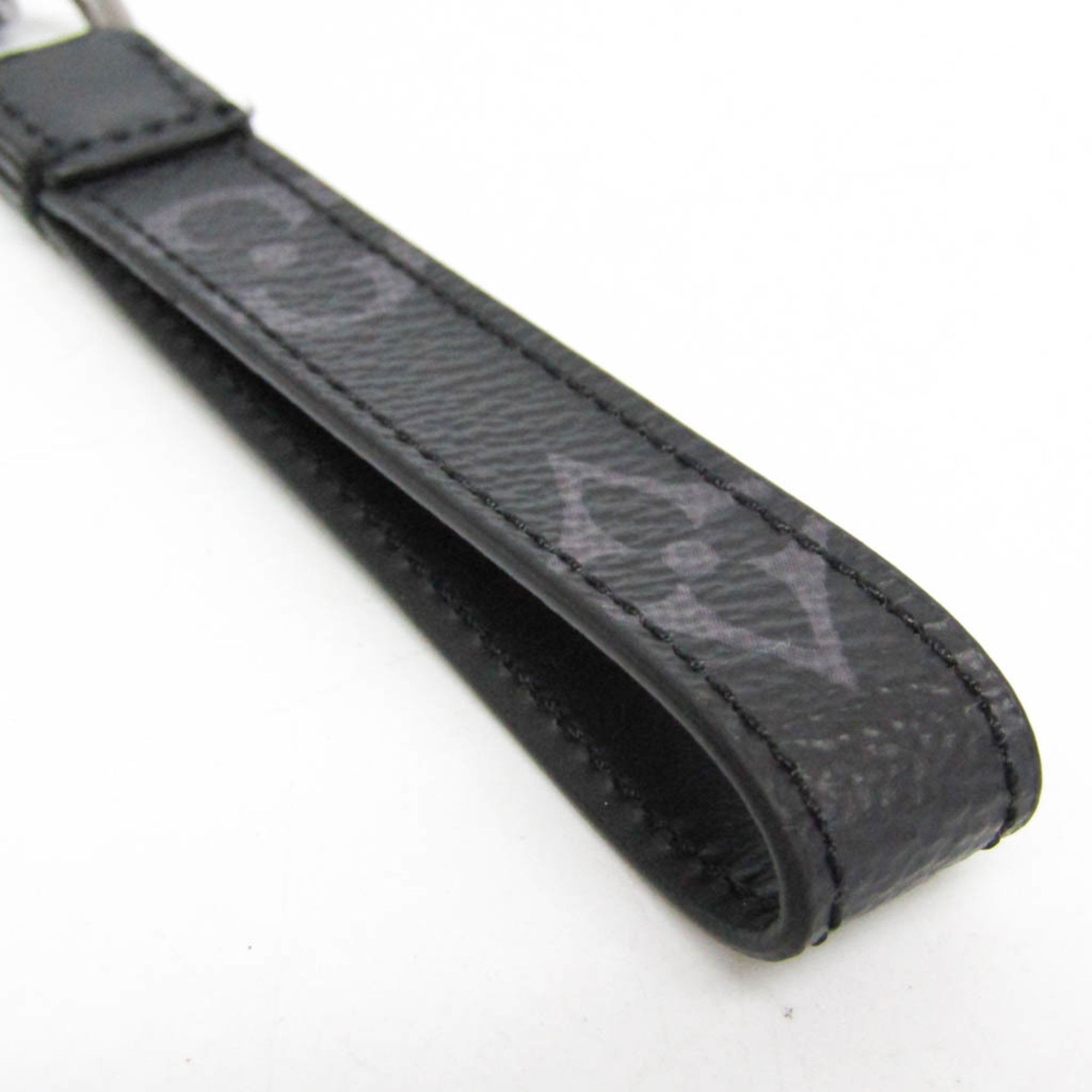 Louis Vuitton Louis Vuitton Monogram Eclipse Dragonne Key Ring M61950 Keyring (Gunmetal,Monogram Eclipse) Size ONE SIZE - 4 Thumbnail