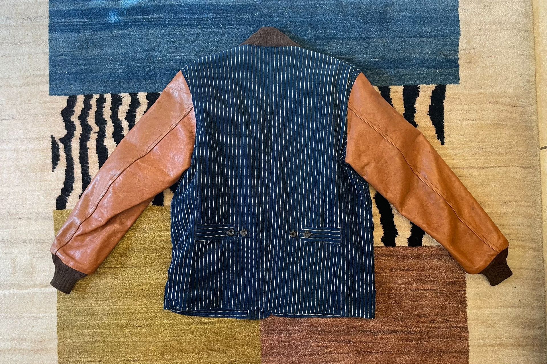 Sugar Cane Sugar Cane Horsehide Sleeve Wool Jacket Size US XL / EU 56 / 4 - 7 Thumbnail