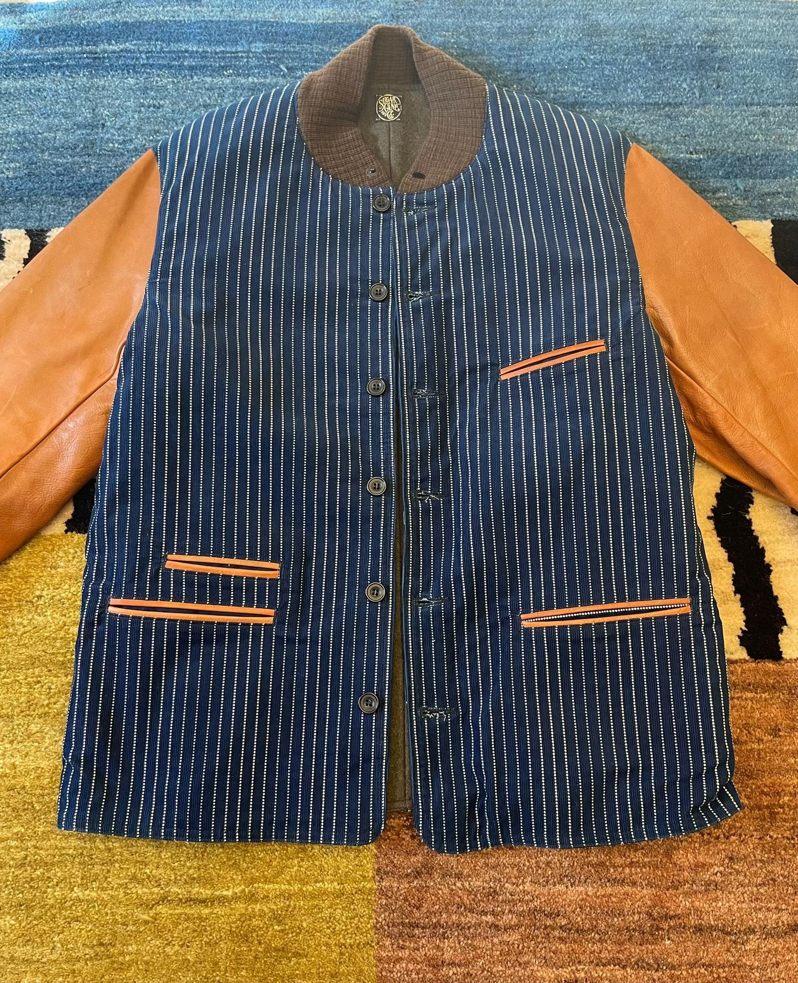 Sugar Cane Sugar Cane Horsehide Sleeve Wool Jacket Size US XL / EU 56 / 4 - 2 Thumbnail