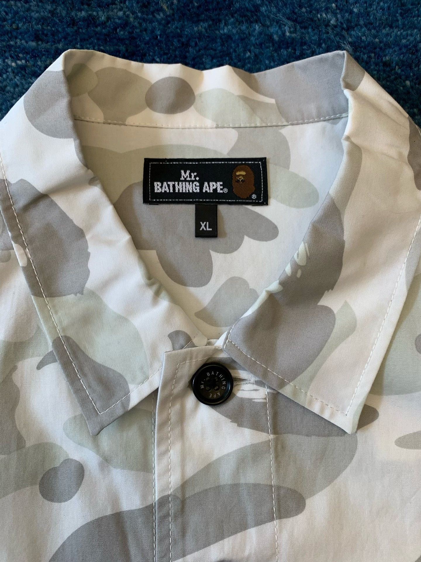 Bape Mr.Bathing Ape White Camo Military Shirt Jacket Size US XL / EU 56 / 4 - 5 Thumbnail