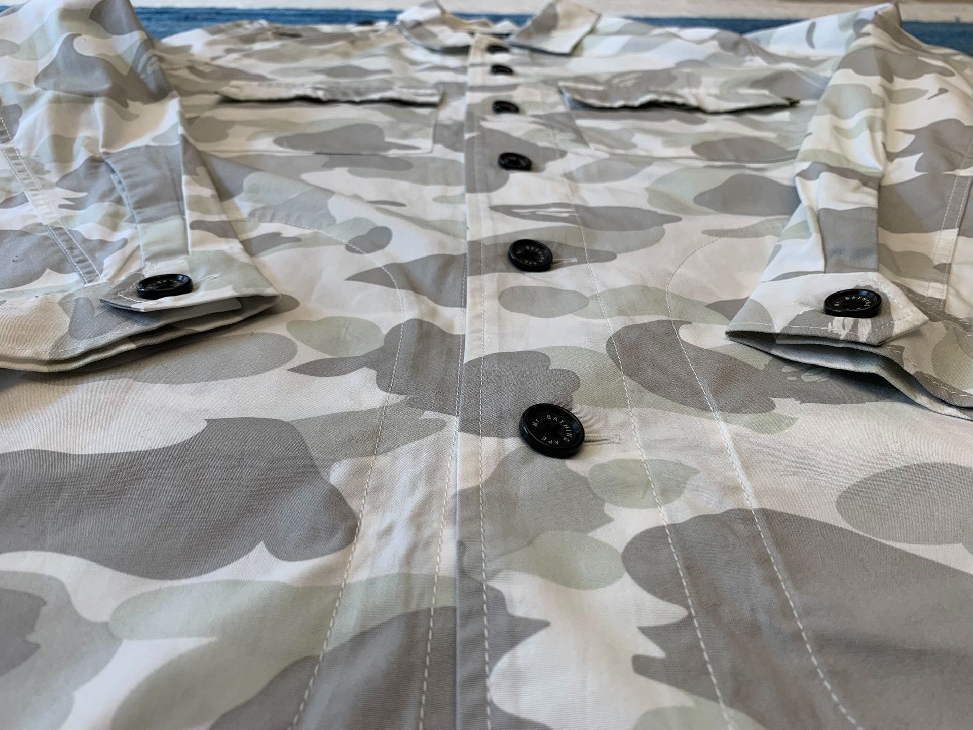 Bape Mr.Bathing Ape White Camo Military Shirt Jacket Size US XL / EU 56 / 4 - 3 Thumbnail