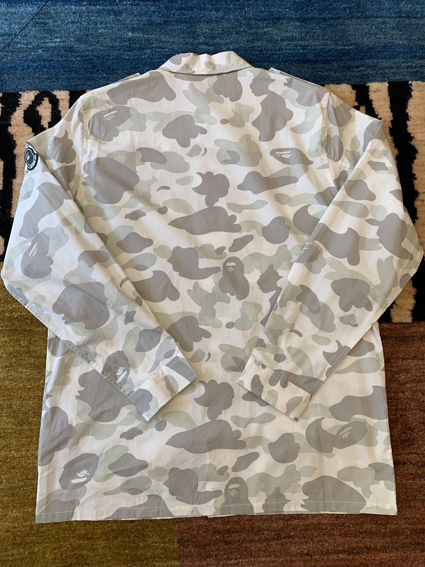 Bape Mr.Bathing Ape White Camo Military Shirt Jacket Size US XL / EU 56 / 4 - 9 Thumbnail