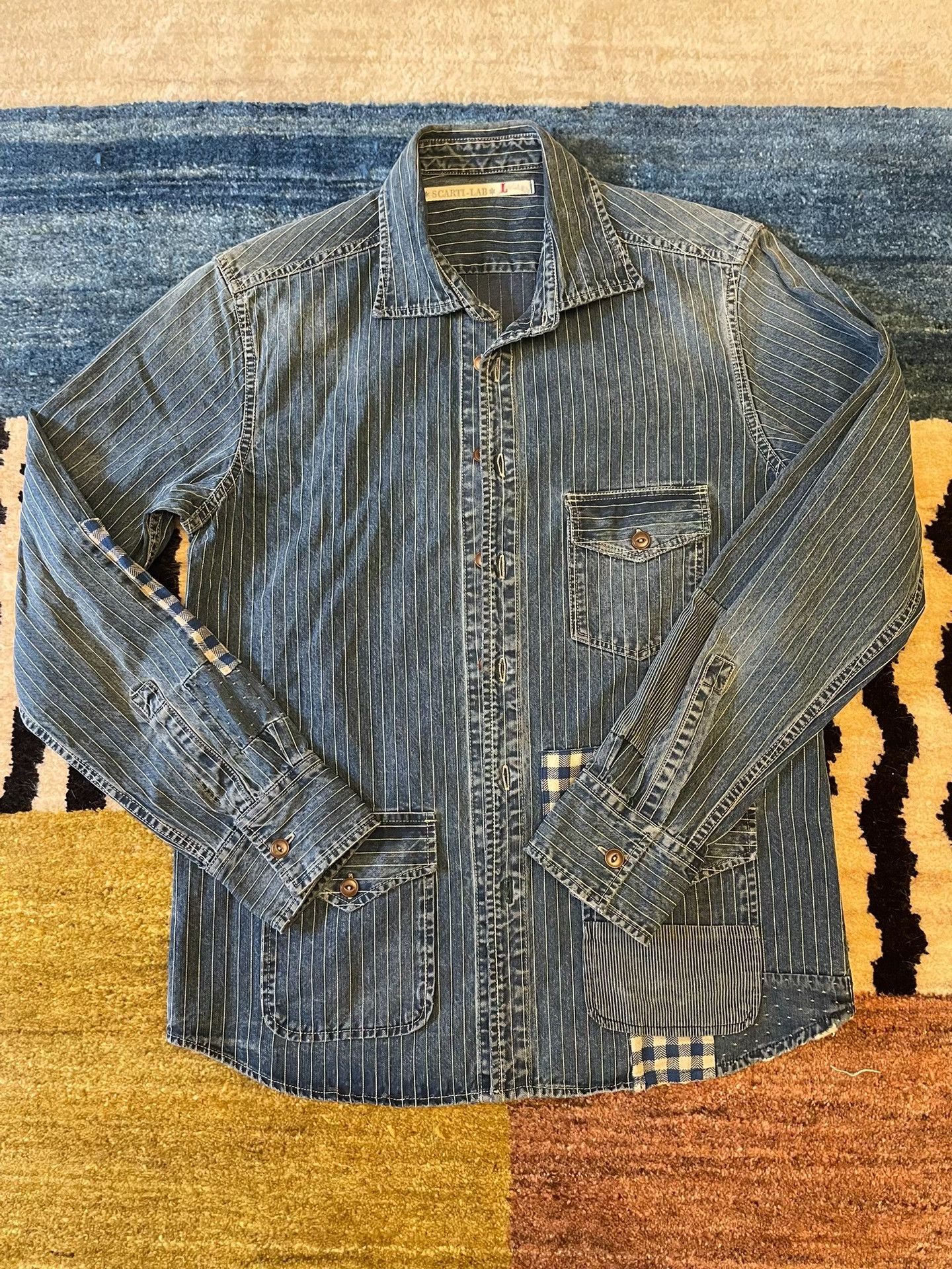 Scarti-Lab Scarti Lab Stone-Washed Indigo Wabash Jacket Size US L / EU 52-54 / 3 - 3 Thumbnail