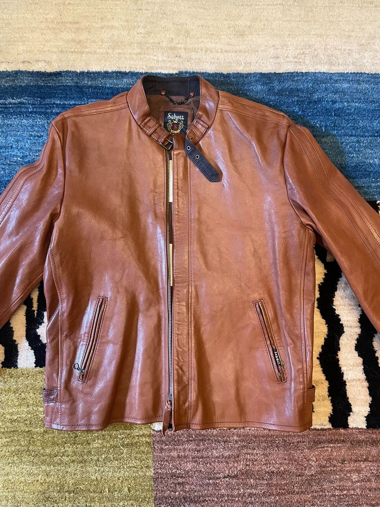 Schott Schott Goatskin Leather Moto Jacket Size US XL / EU 56 / 4 - 2 Thumbnail