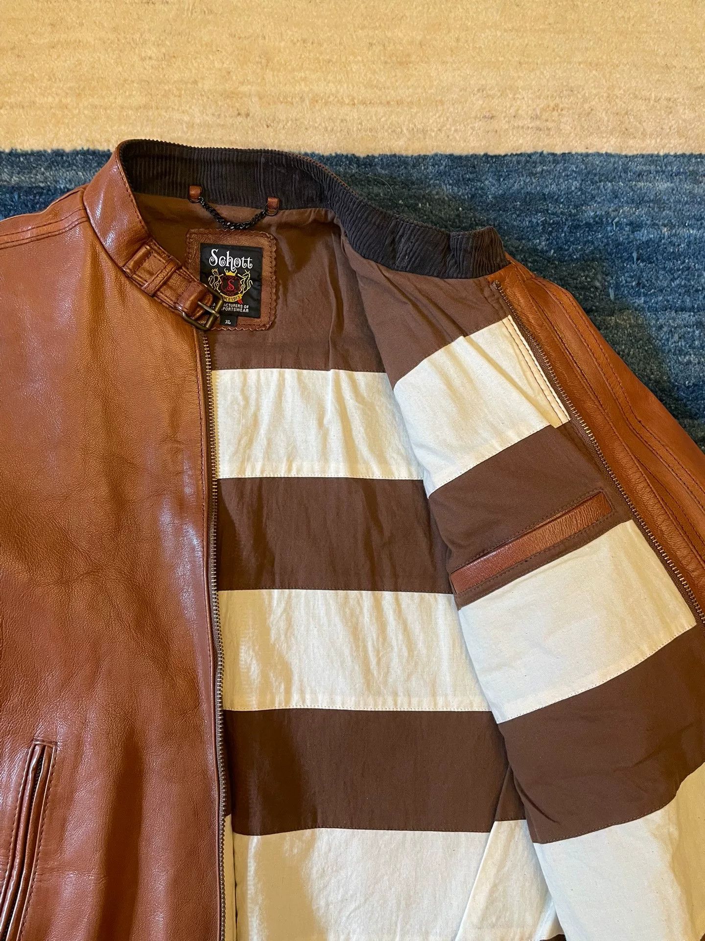 Schott Schott Goatskin Leather Moto Jacket Size US XL / EU 56 / 4 - 3 Thumbnail