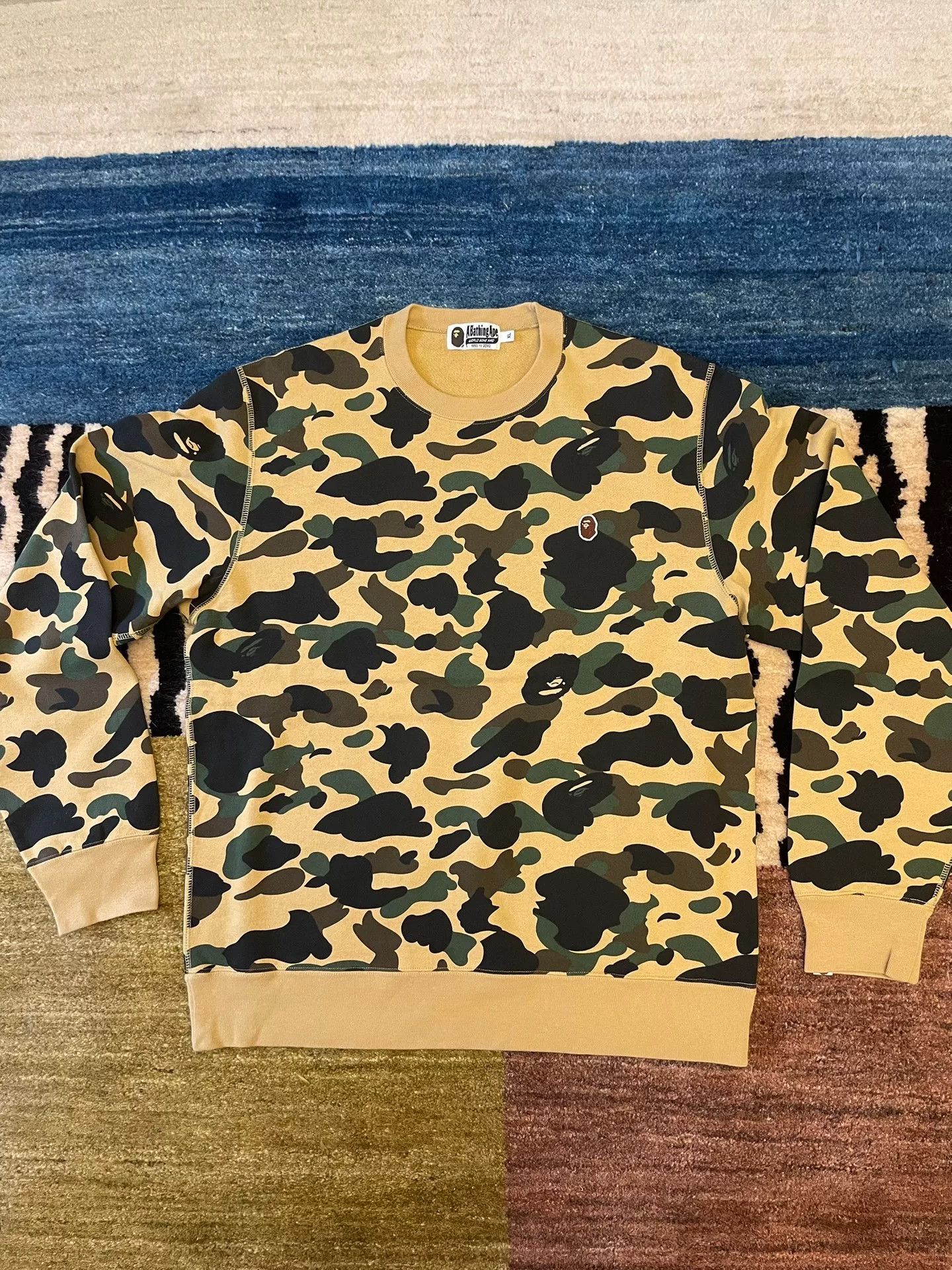Bape Bape Classic Yellow Camo Crewneck Size US XL / EU 56 / 4 - 2 Thumbnail