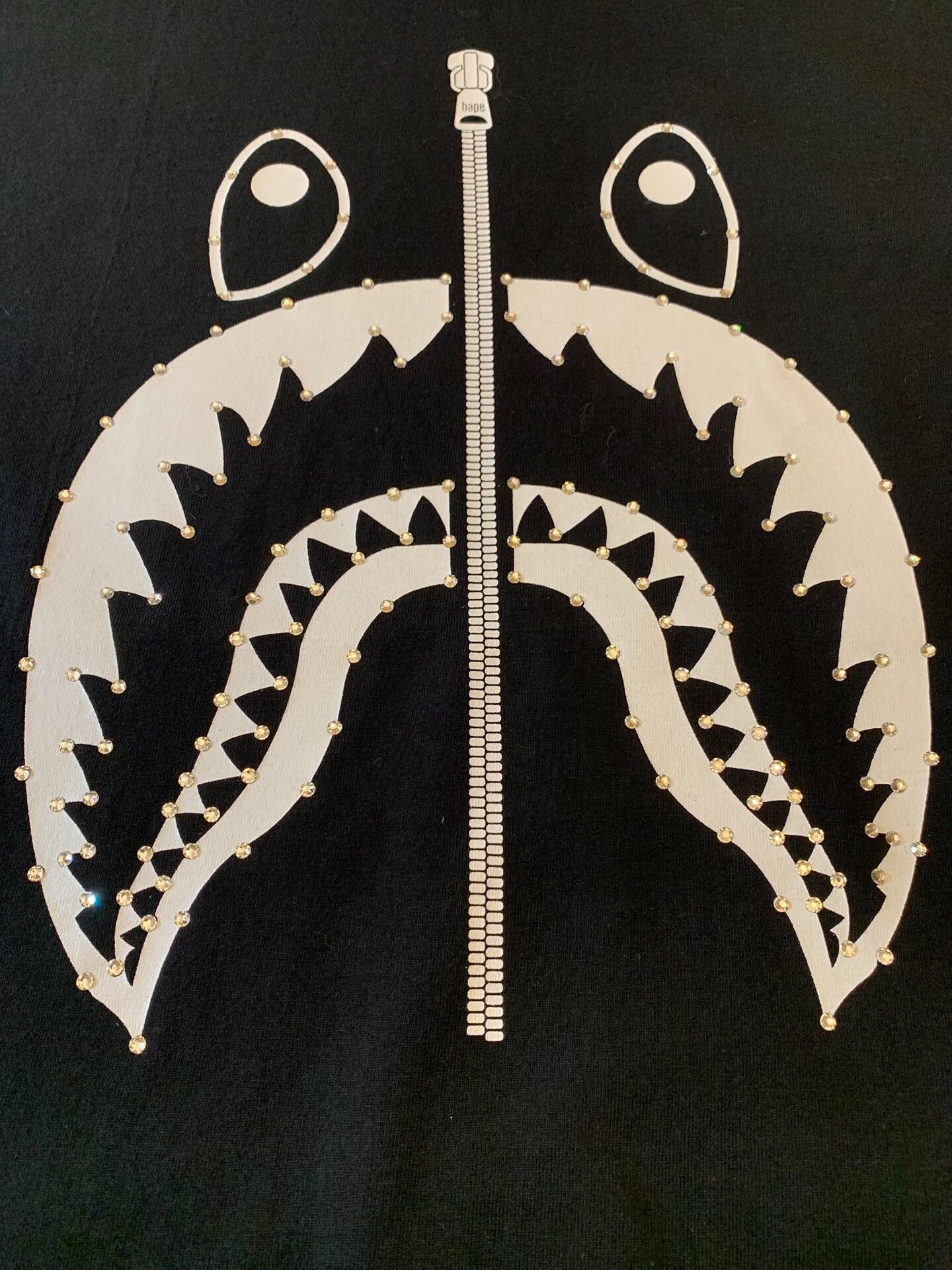 Bape Bape Swarovski Collaboration Shark T-shirt Size US XL / EU 56 / 4 - 2 Thumbnail