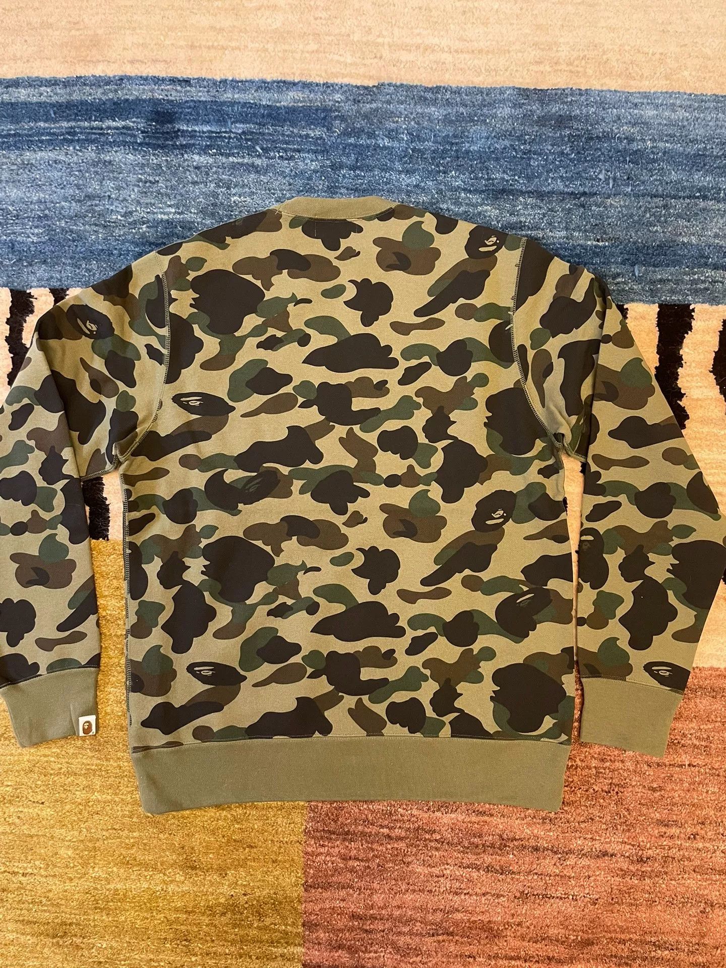 Bape Bape Classic Green Camo Crewneck Sweatshirt Size US XL / EU 56 / 4 - 5 Thumbnail