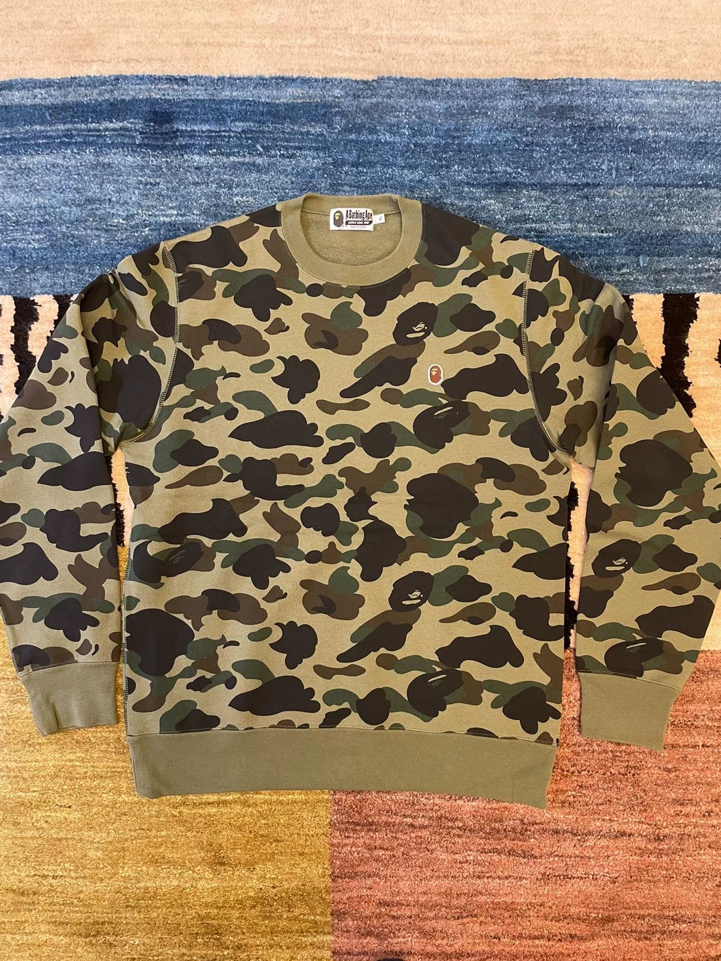 Bape Bape Classic Green Camo Crewneck Sweatshirt Size US XL / EU 56 / 4 - 2 Thumbnail