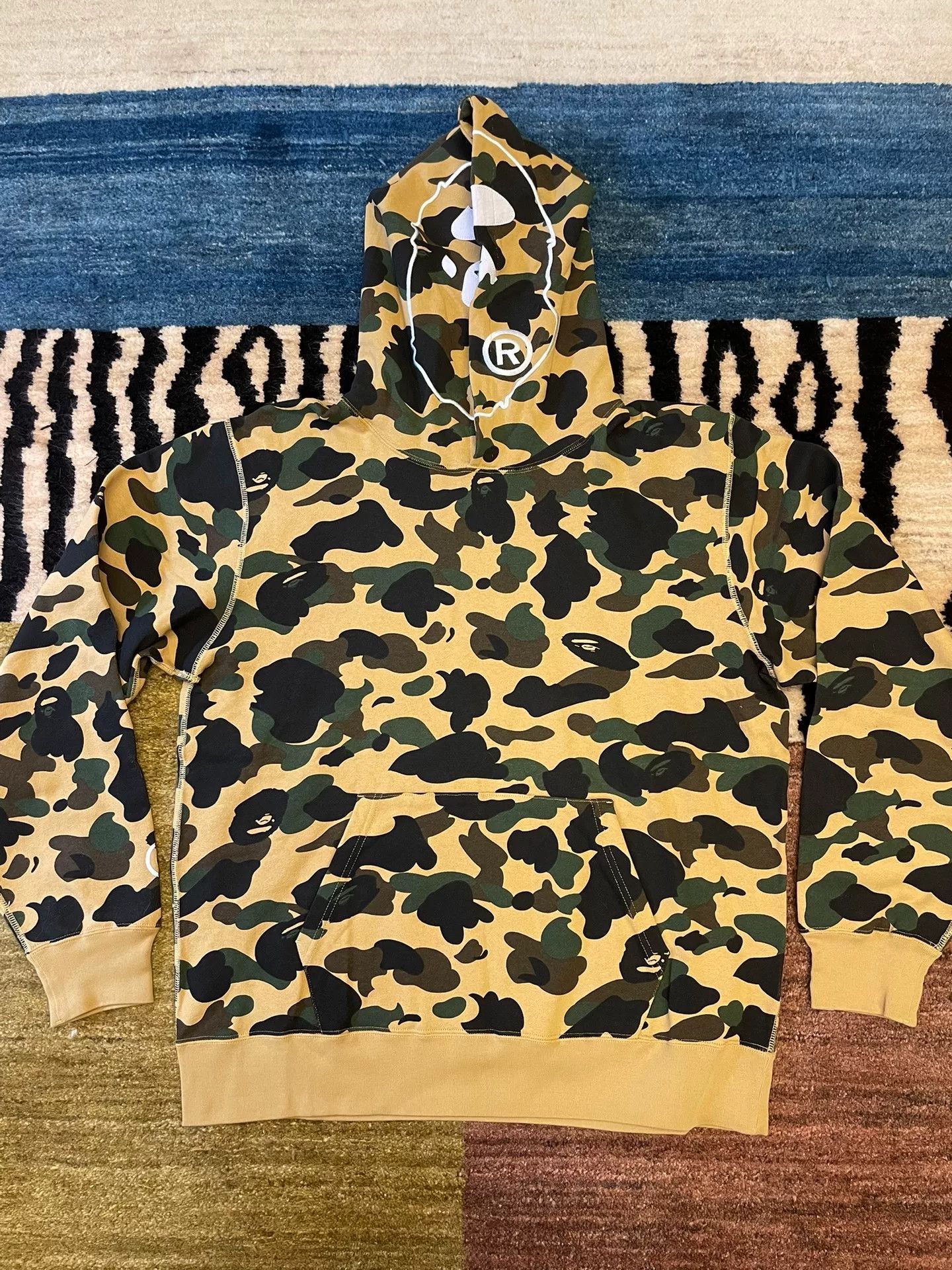 Bape Bape Classic Yellow Camo Ape Hoodie Size US XXL / EU 58 / 5 - 2 Thumbnail