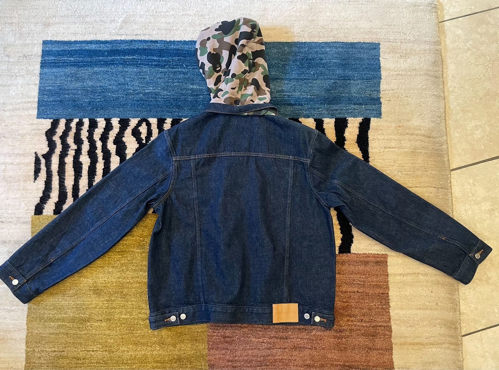 Bape A.P.C. Bape Collaboration Camo Hat Denim Jacket Size US XL / EU 56 / 4 - 6 Thumbnail