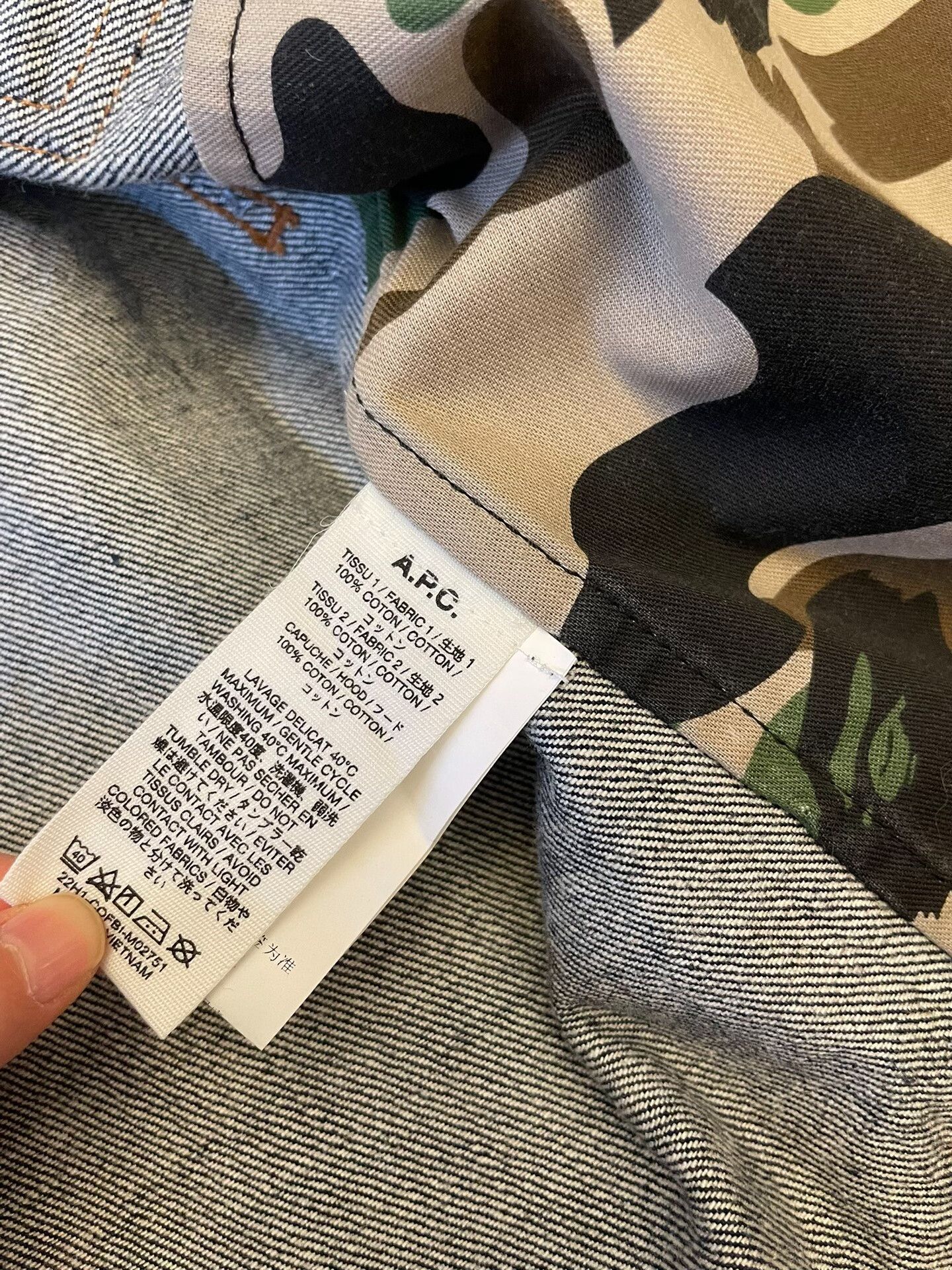 Bape A.P.C. Bape Collaboration Camo Hat Denim Jacket Size US XL / EU 56 / 4 - 5 Thumbnail