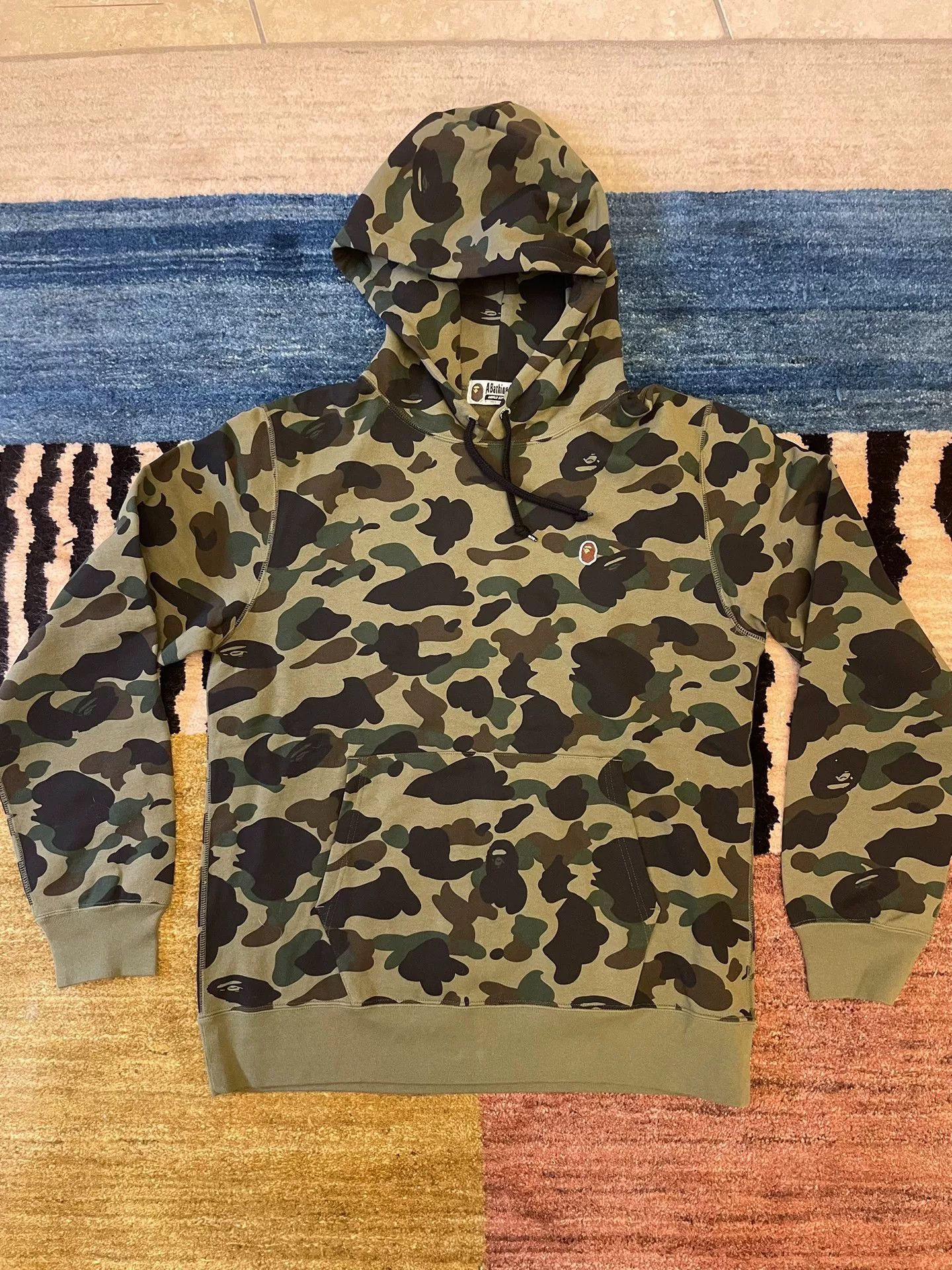 Bape Bape Classic Green Camo Hoodie Size US XXL / EU 58 / 5 - 2 Thumbnail