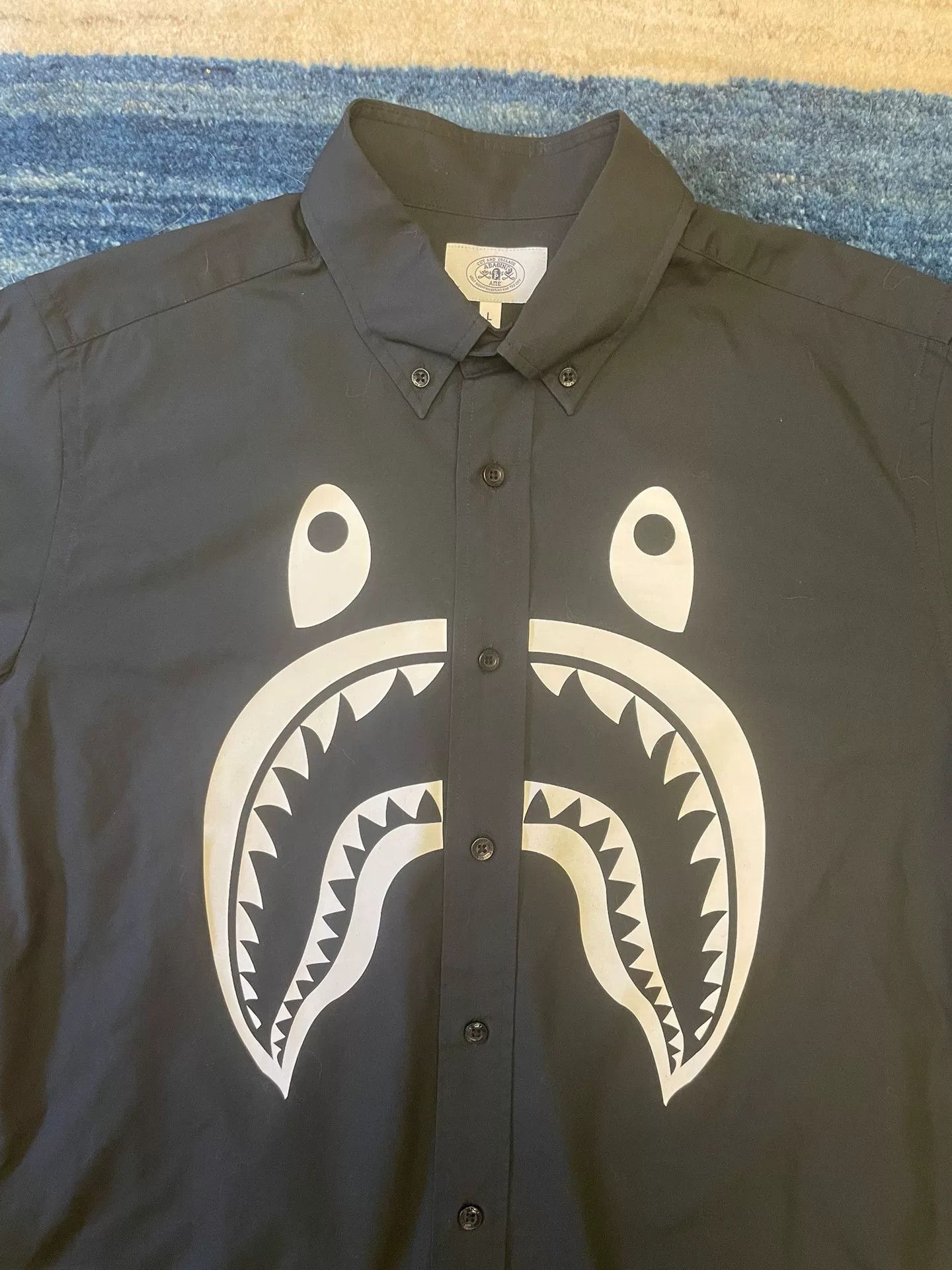 Bape Bape Black Shark Short Sleeve Shirt Size US L / EU 52-54 / 3 - 2 Thumbnail