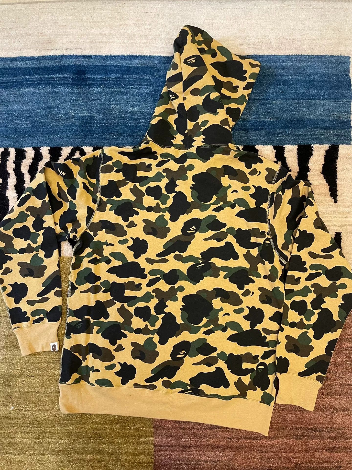Bape Bape Classic Yellow Camo Letter Hoodie Size US XXL / EU 58 / 5 - 3 Thumbnail