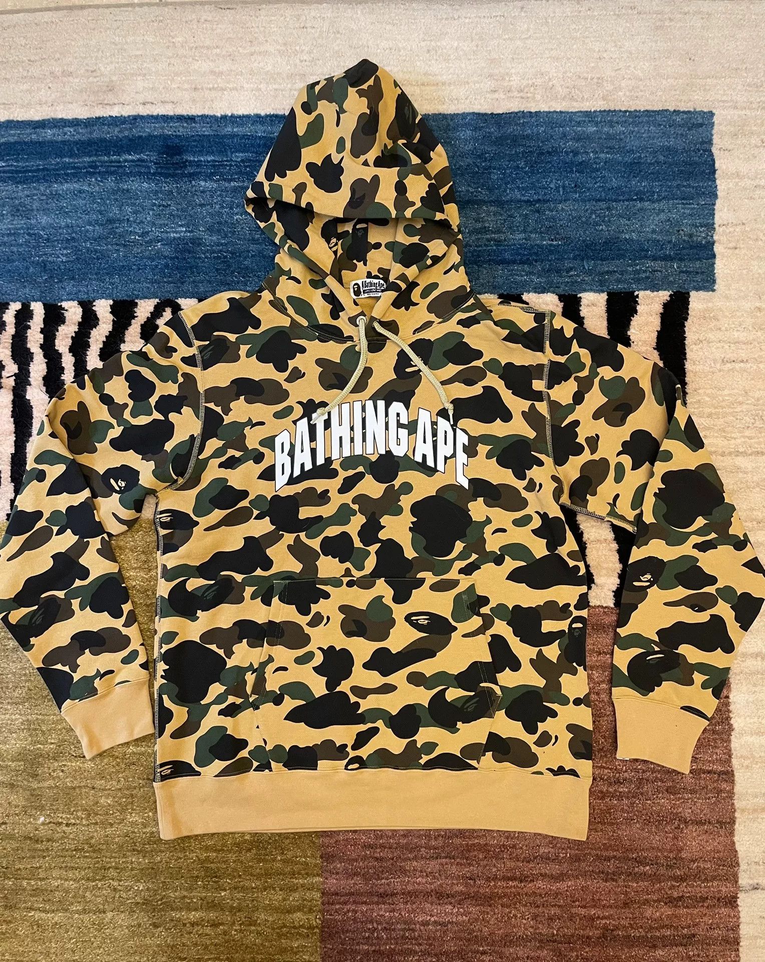 Bape Bape Classic Yellow Camo Letter Hoodie Size US XXL / EU 58 / 5 - 2 Thumbnail
